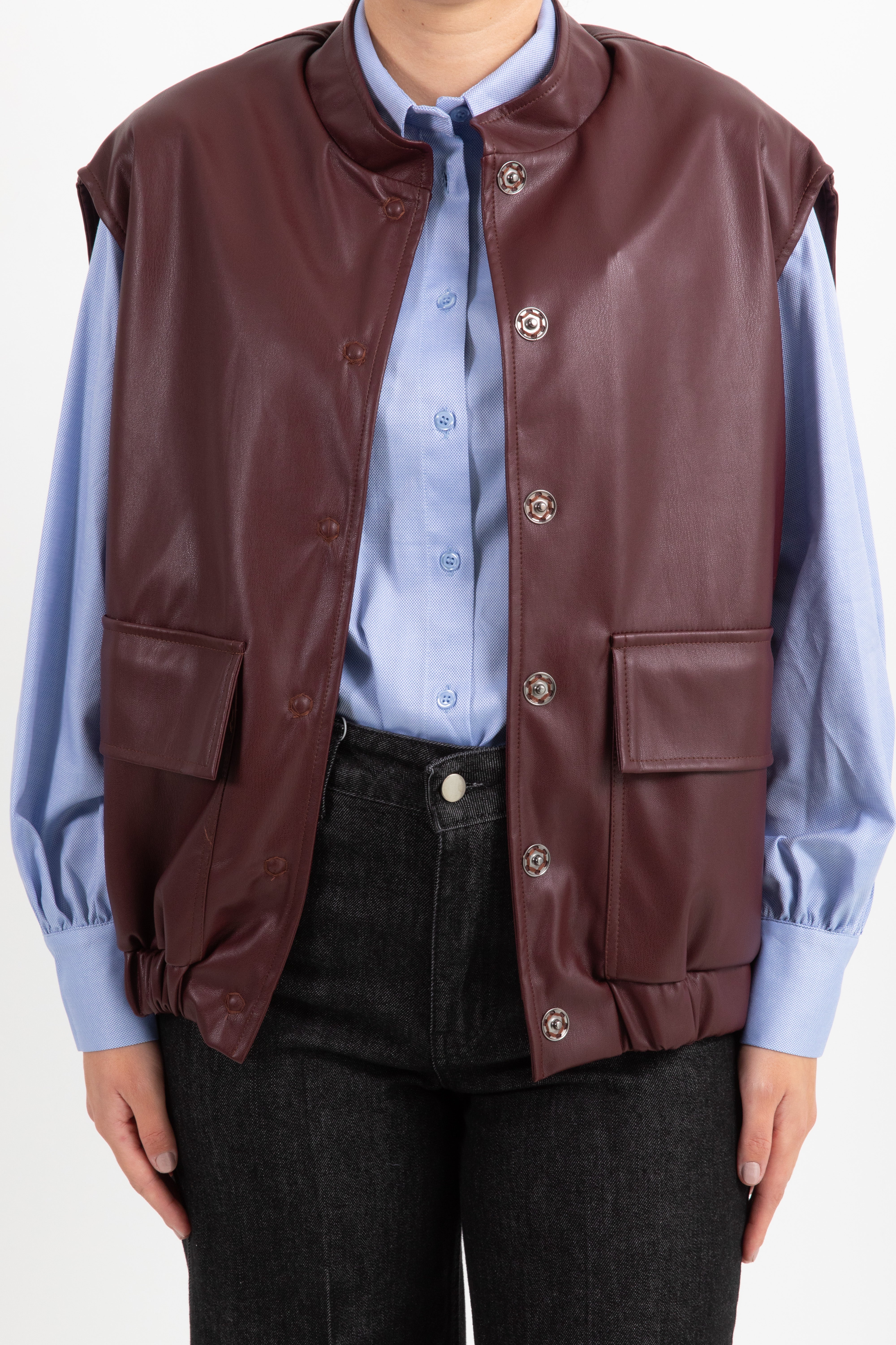 Bomber eco-pelle smanicato Susy Mix