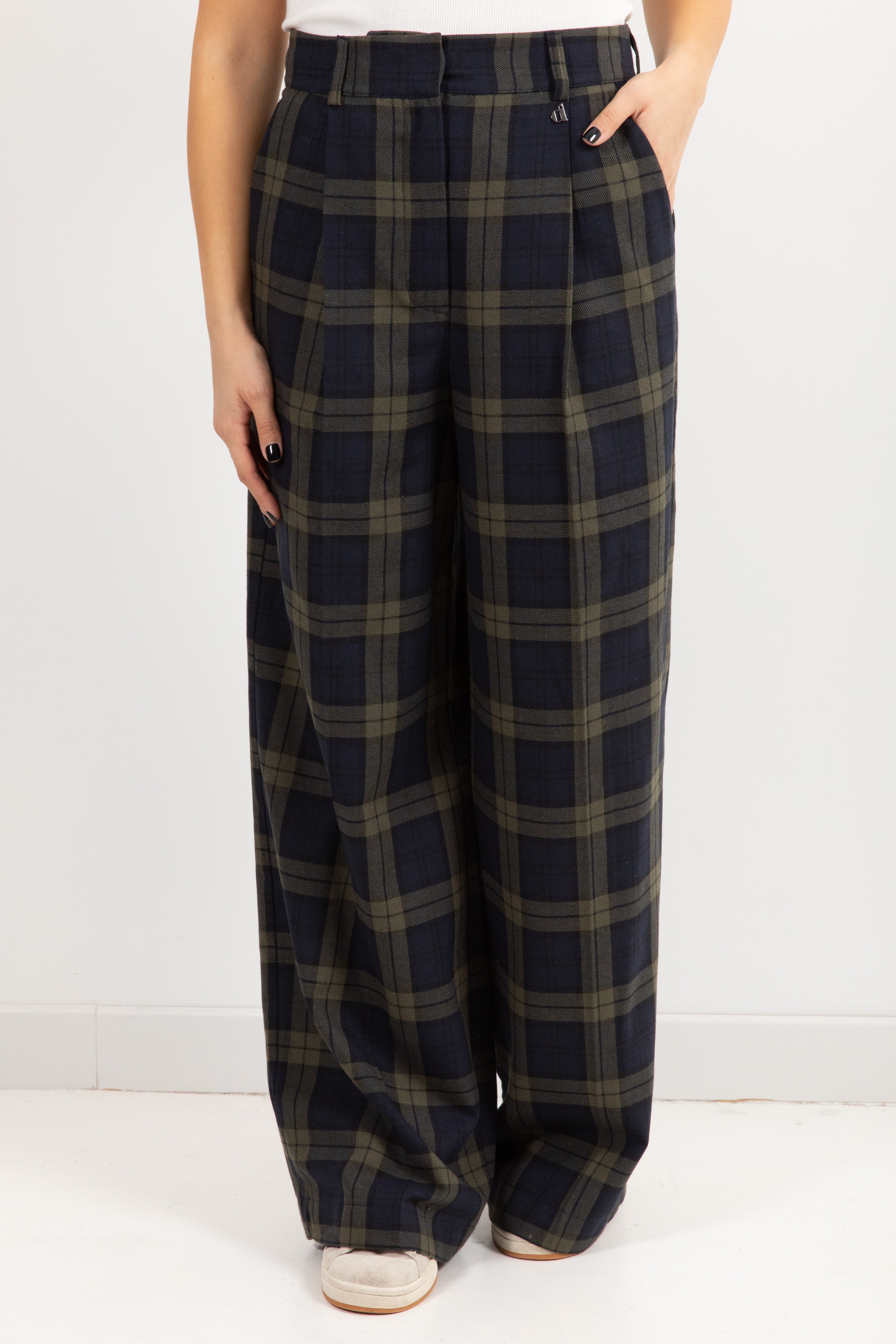 Pantalone check con pinces Dixie