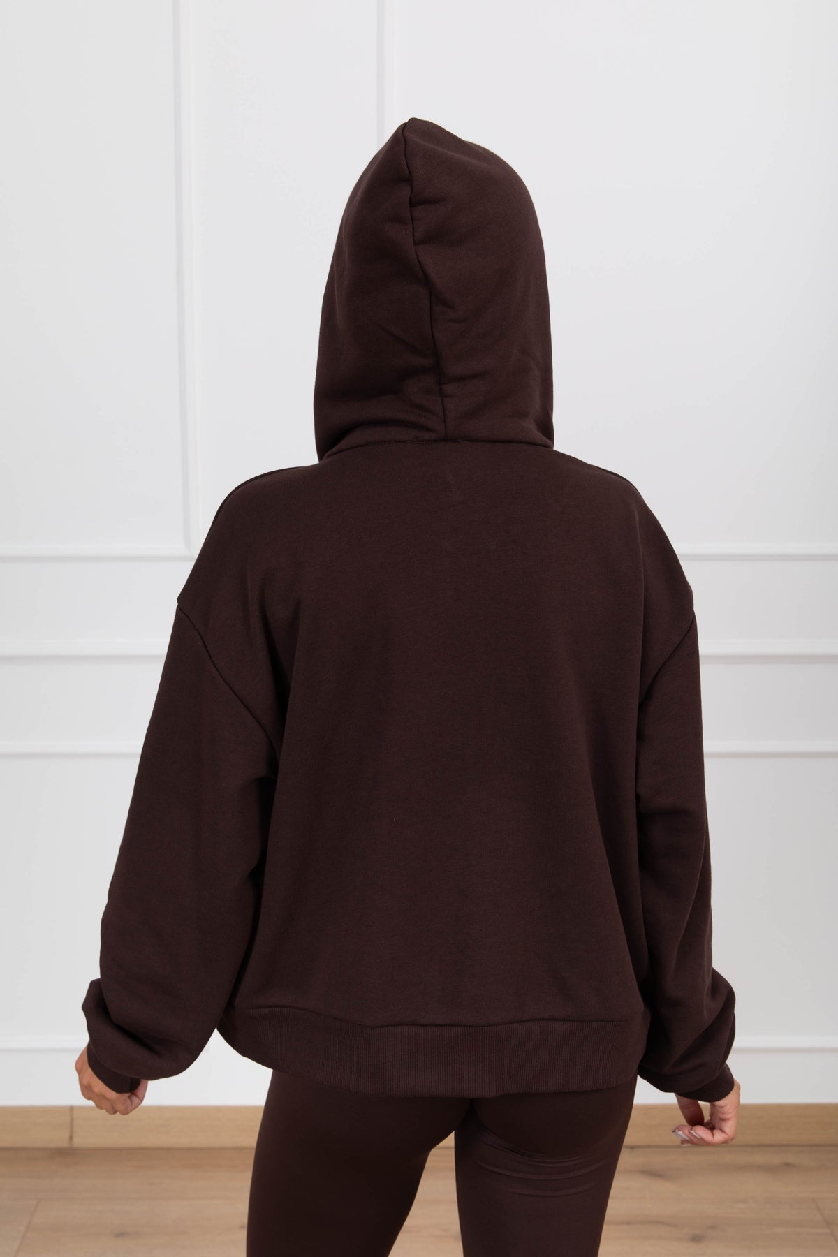Felpa con zip e cappuccio monogram variante cacao Susy Mix Fitness
