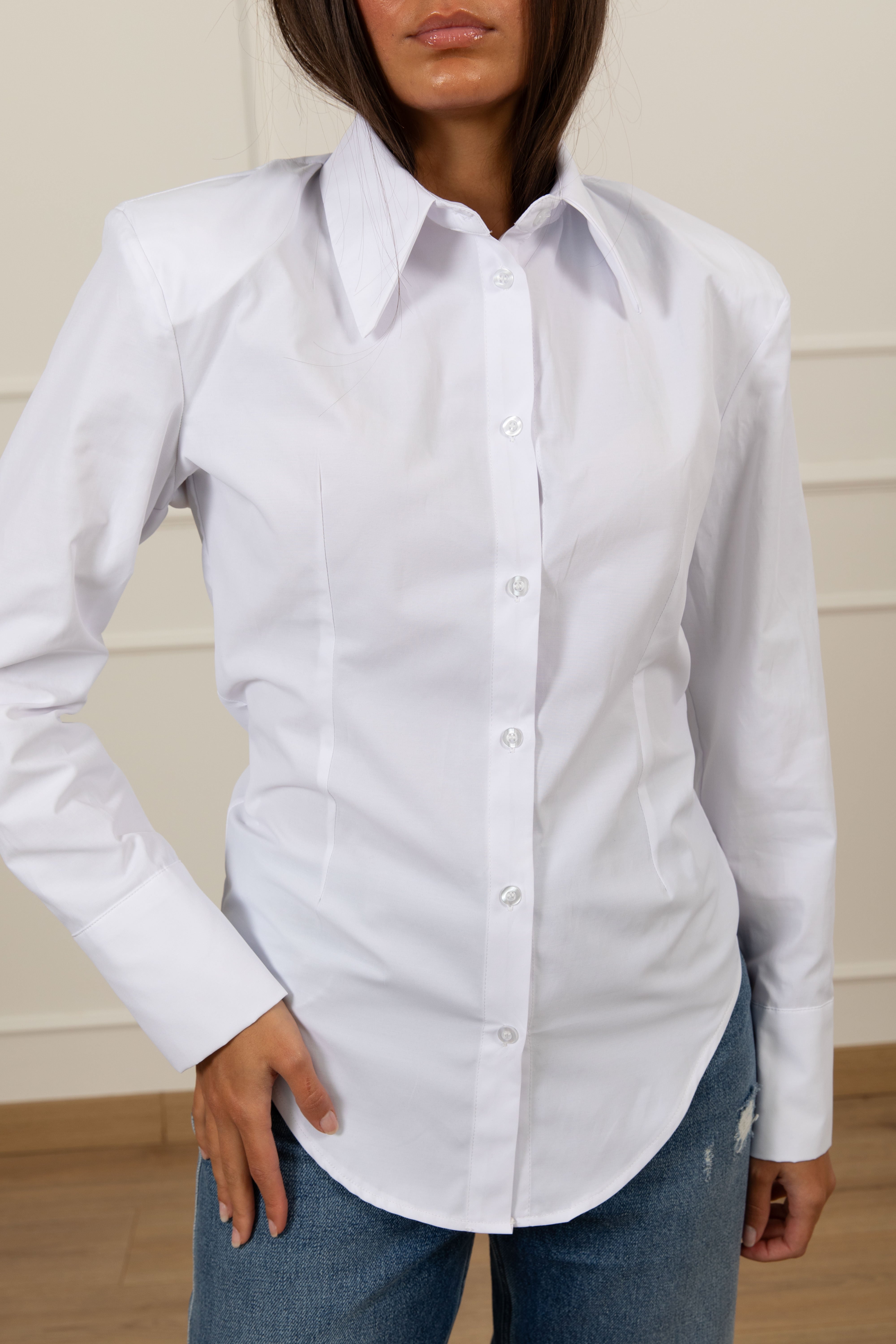 Camicia in popeline con spallina imbottita Tensione IN