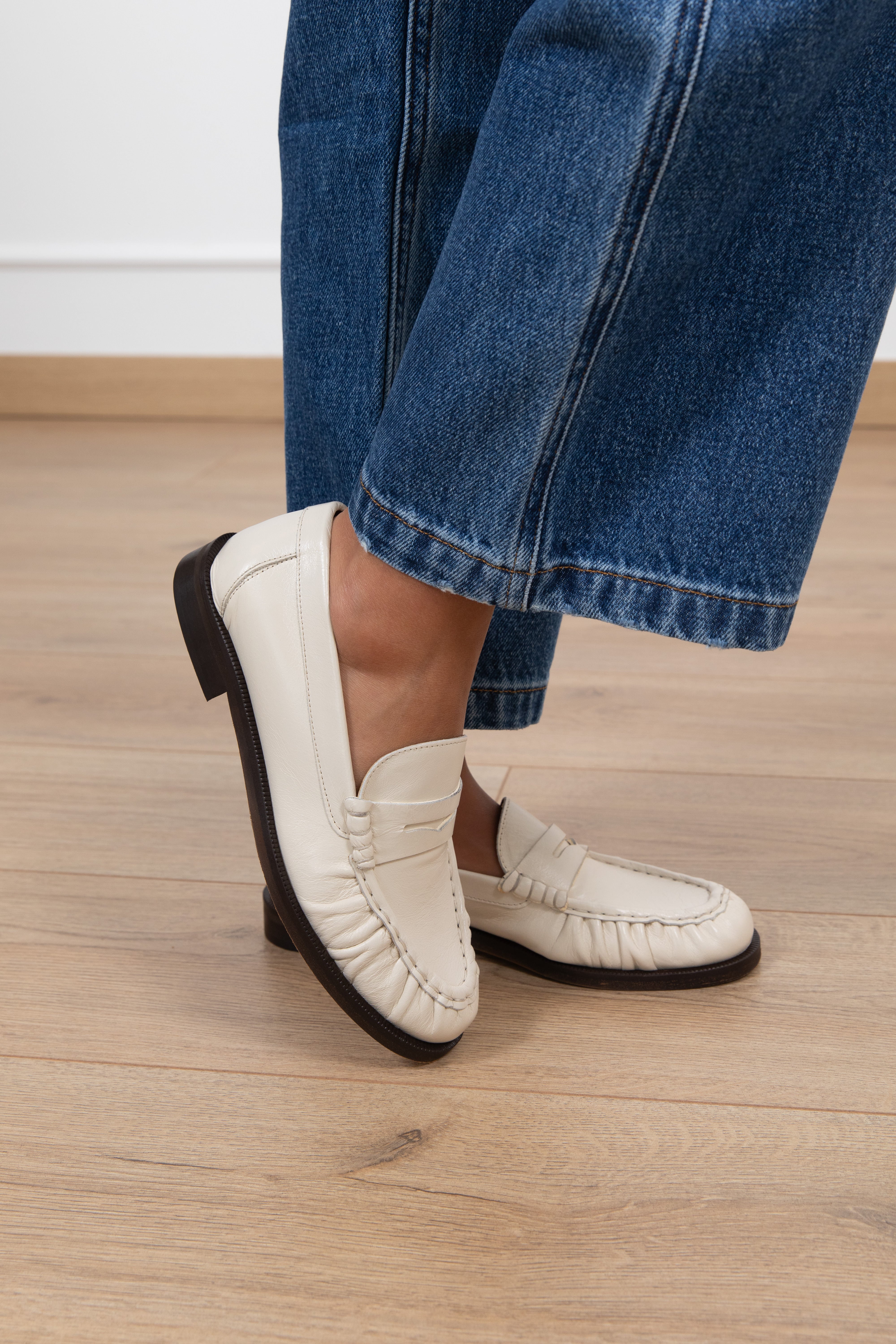 Mocassino in pelle con arricciatura Divine Follie