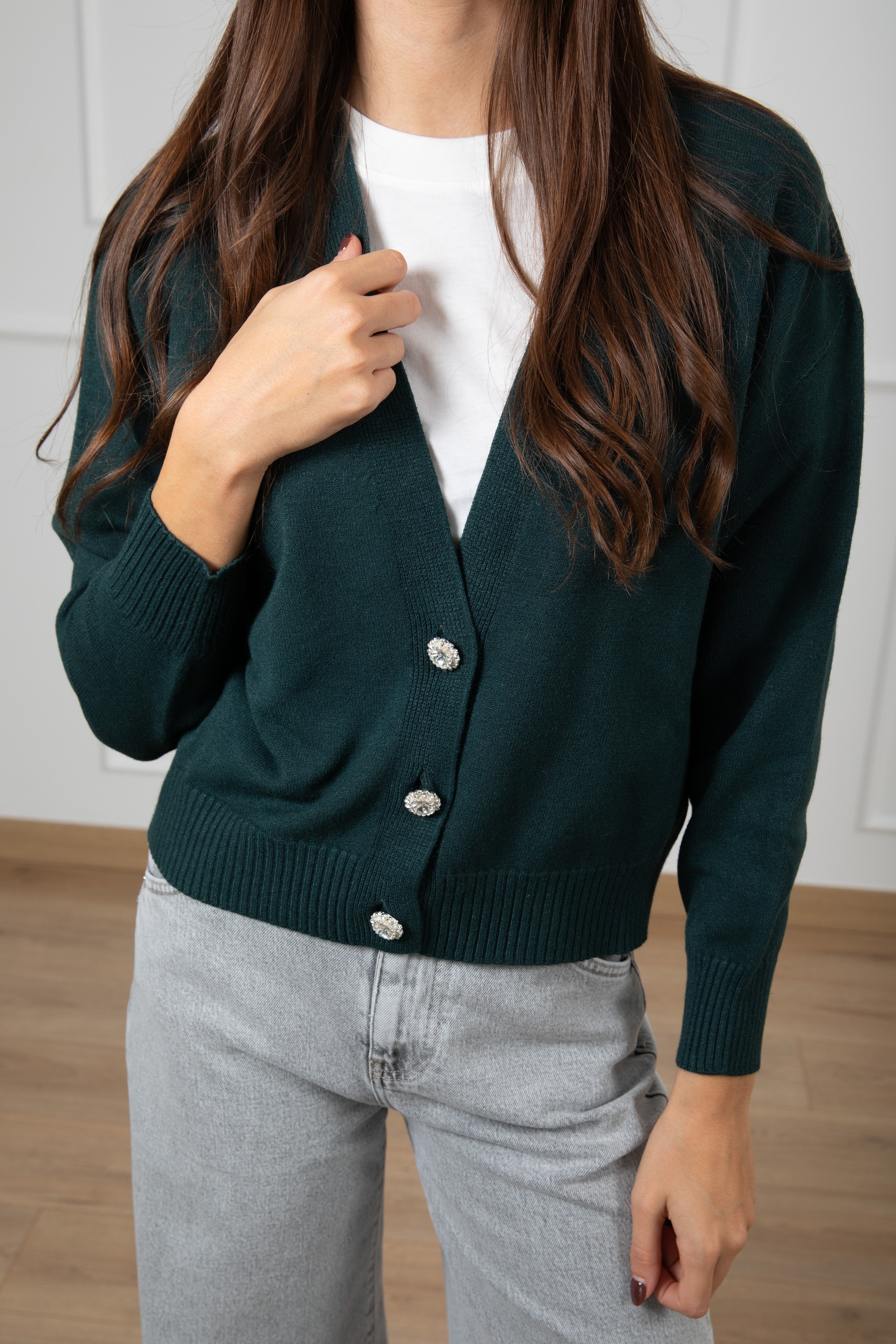 Cardigan in angora con bottoni gioiello ViCOLO