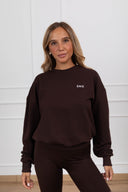 Felpa girocollo monogram variante cacao Susy Mix Fitness