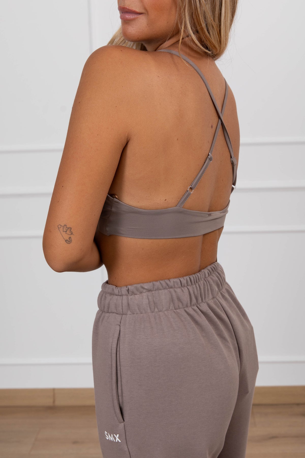 Bralette con monogram variante tortora Susy Mix Fitness