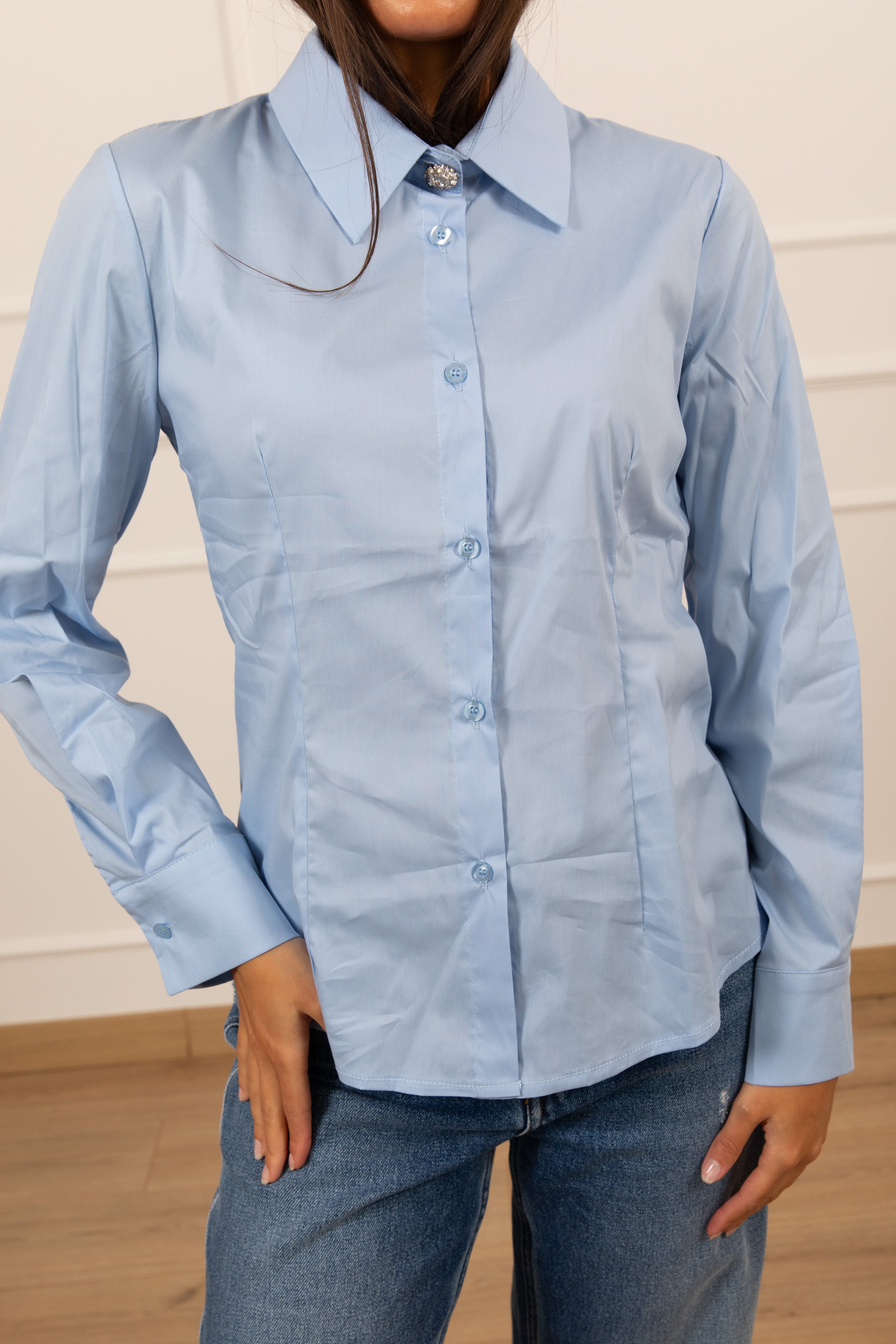 Camicia con bottone gioiello Susy Mix