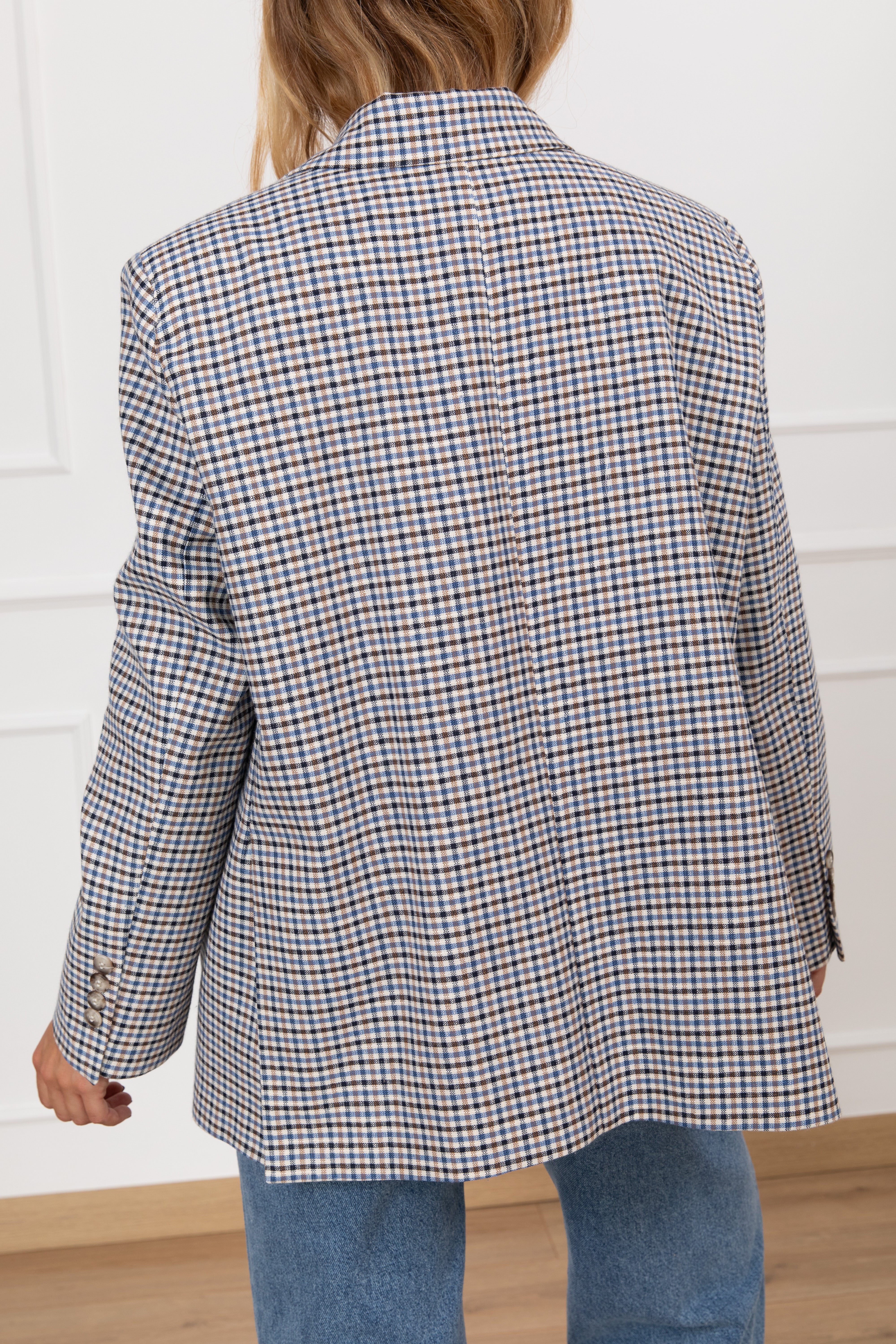 Giacca micro-check con doppia abbottonatura ViCOLO