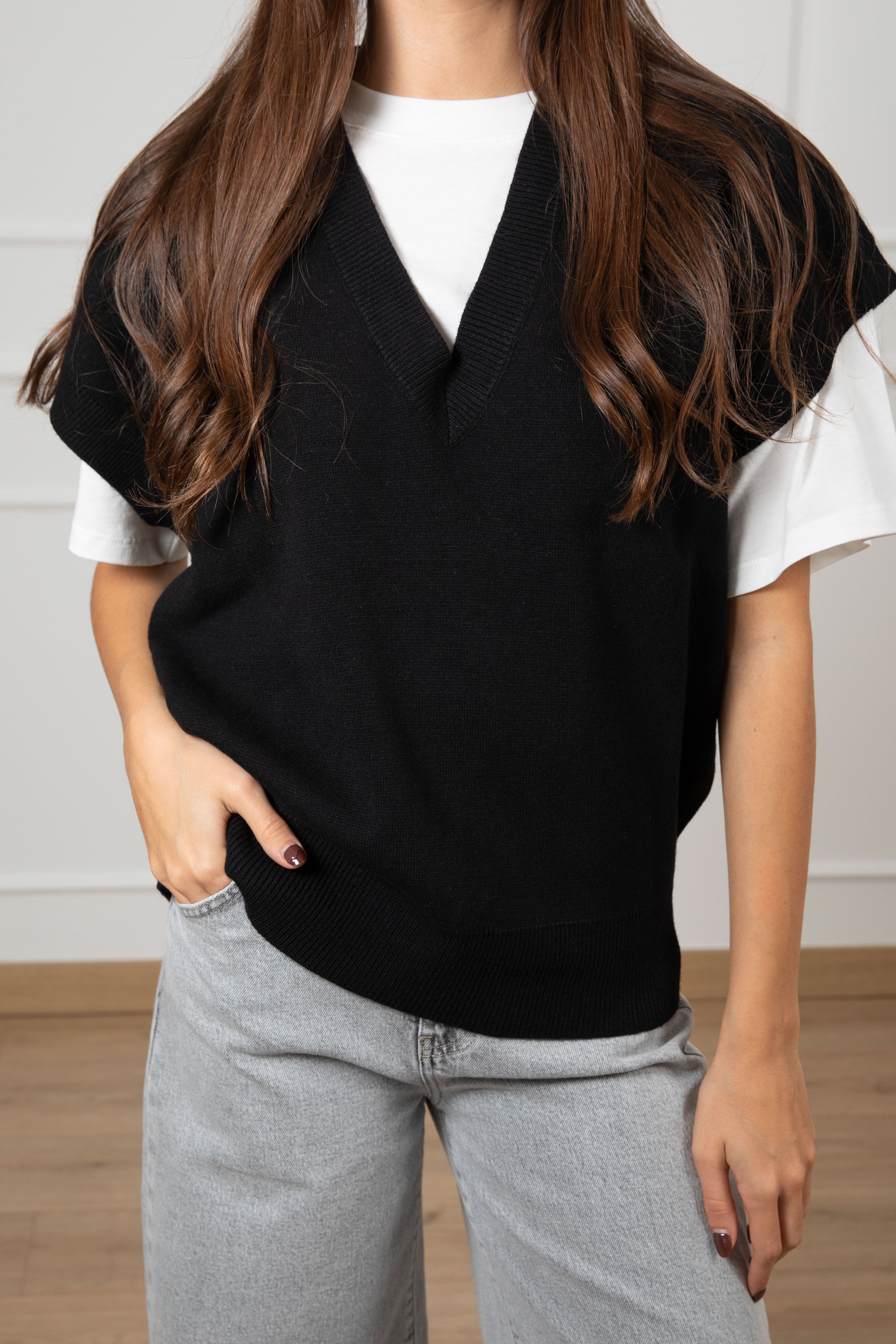 Gilet in maglia con scollo a "V" ViCOLO