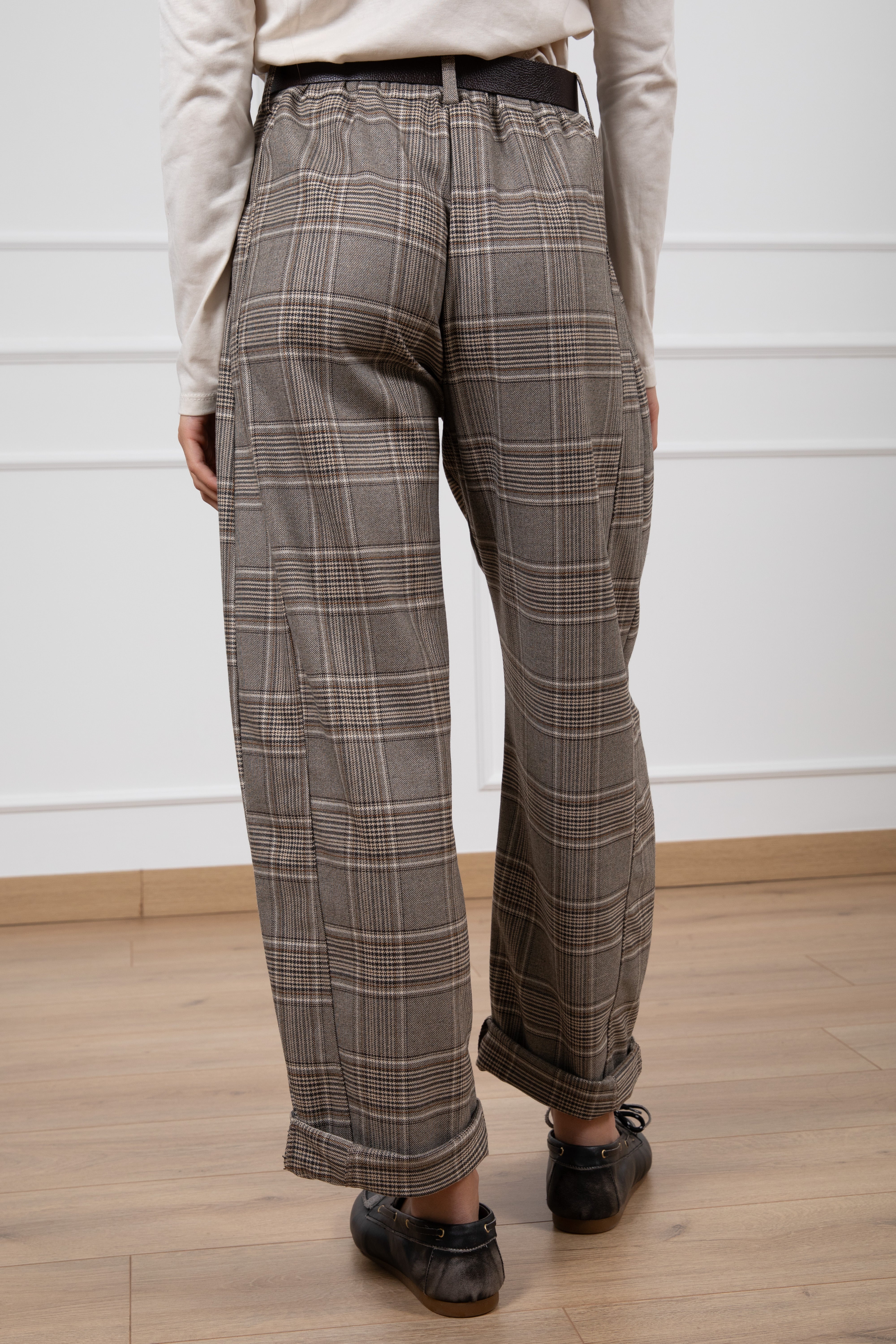 Pantalone egg-fit principe di galles Susy Mix