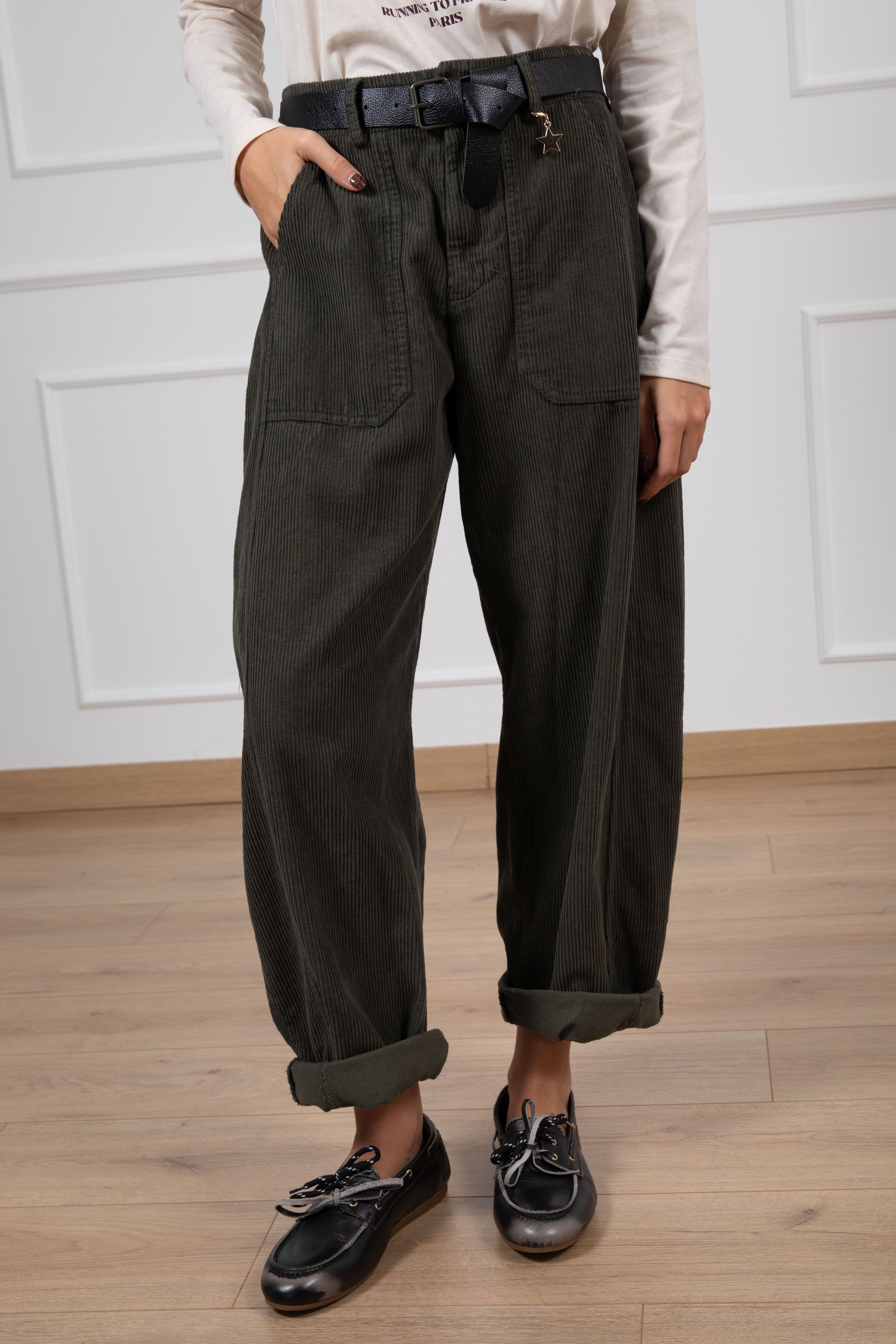 Pantalone egg-fit in velluto rocciatore Susy Mix