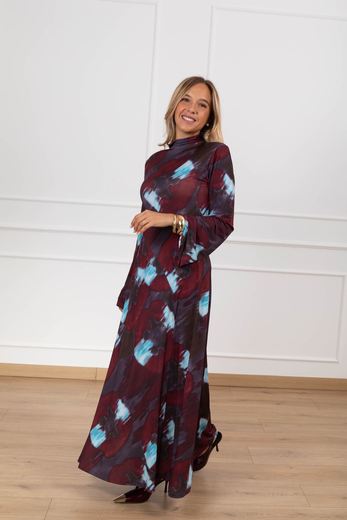 Abito lungo in lycra fantasia tie-dye Tensione IN