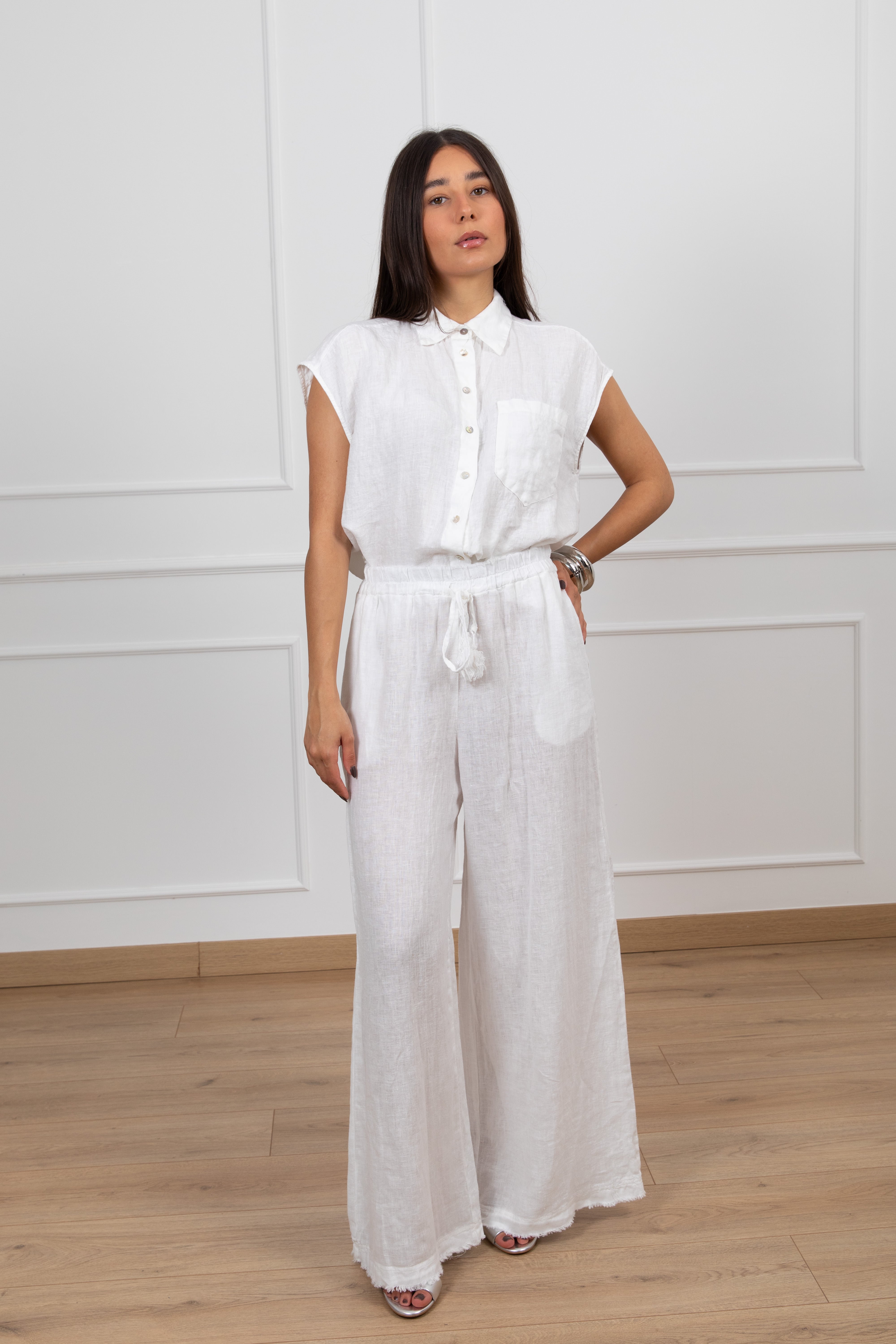 Pantalone 100% lino con elastico Tensione IN