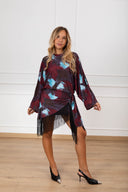 Abito corto in lycra con frange fantasia tie-dye Tensione IN