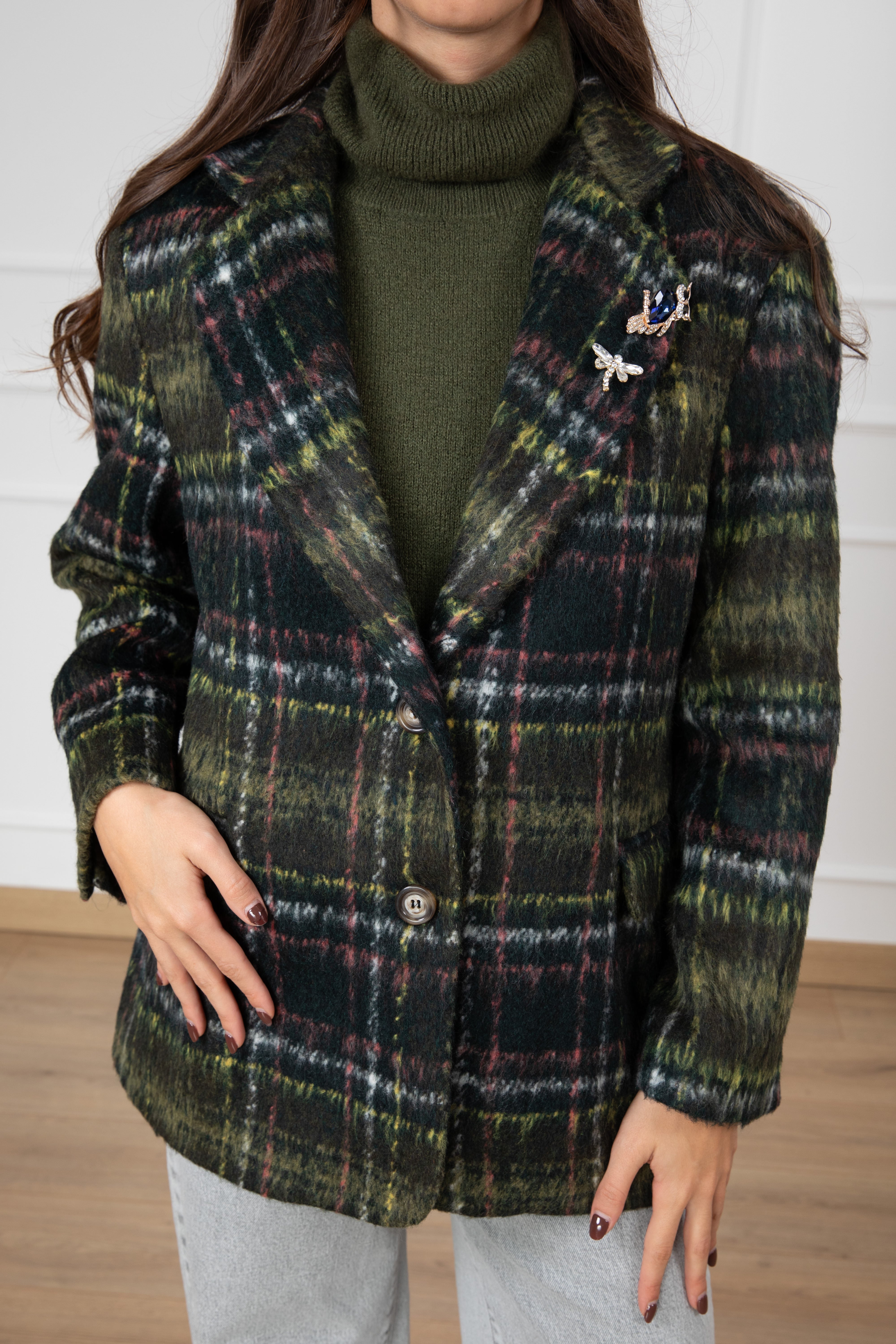 Giacca-cappotto check over-size Dixie