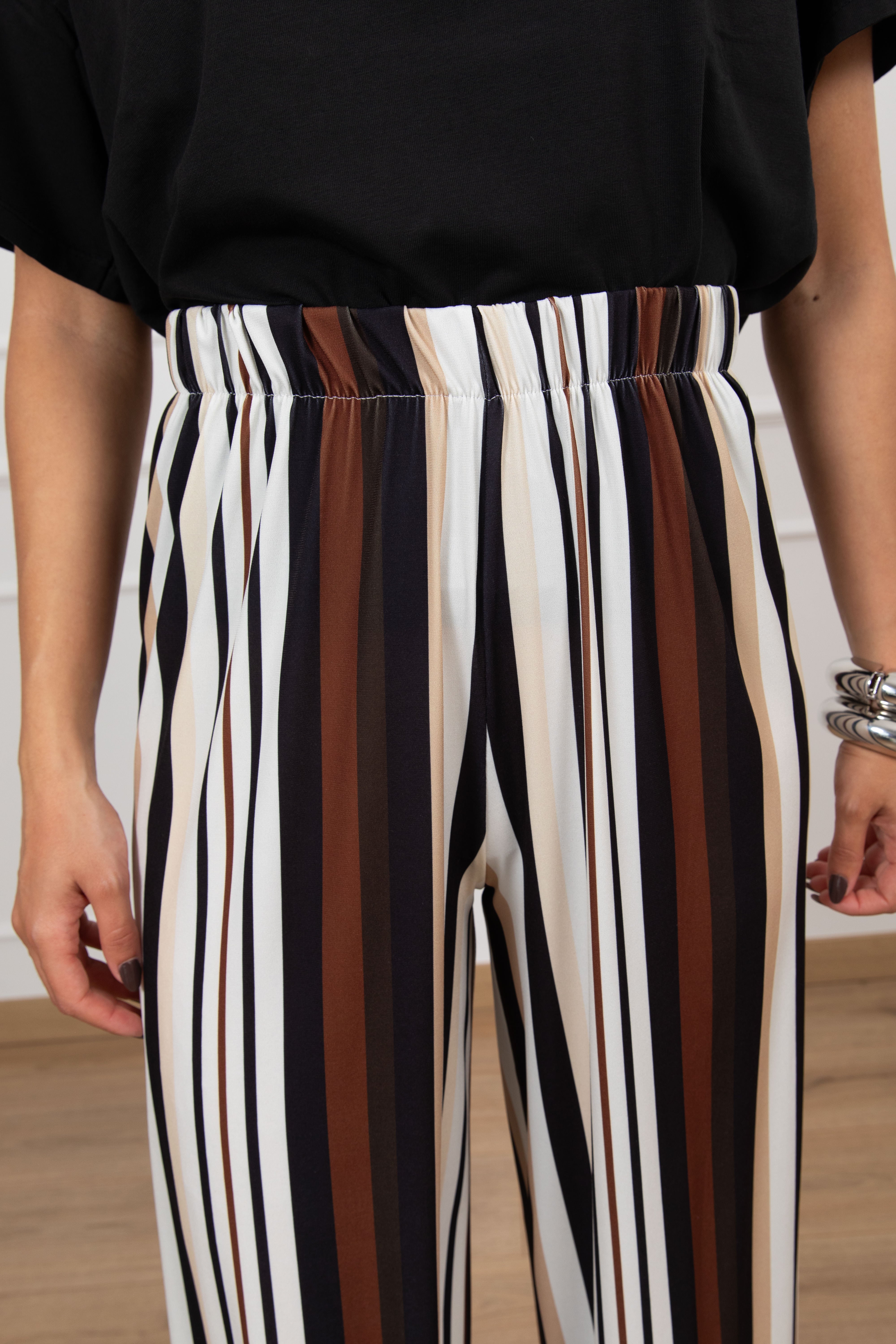 Pantalone a righe con elastico ViCOLO