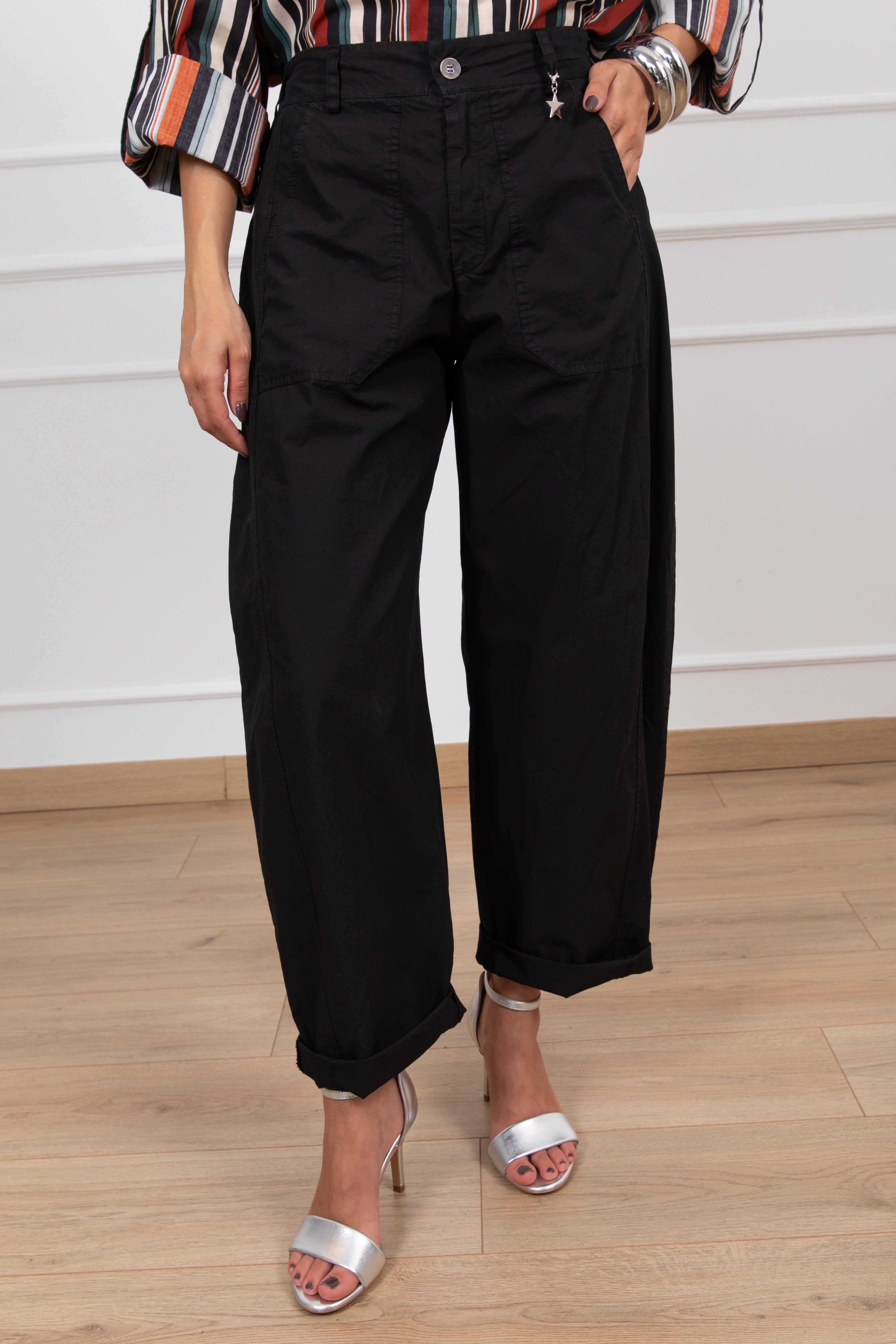 Pantalone egg-fit parachute con elastico sul retro Susy Mix