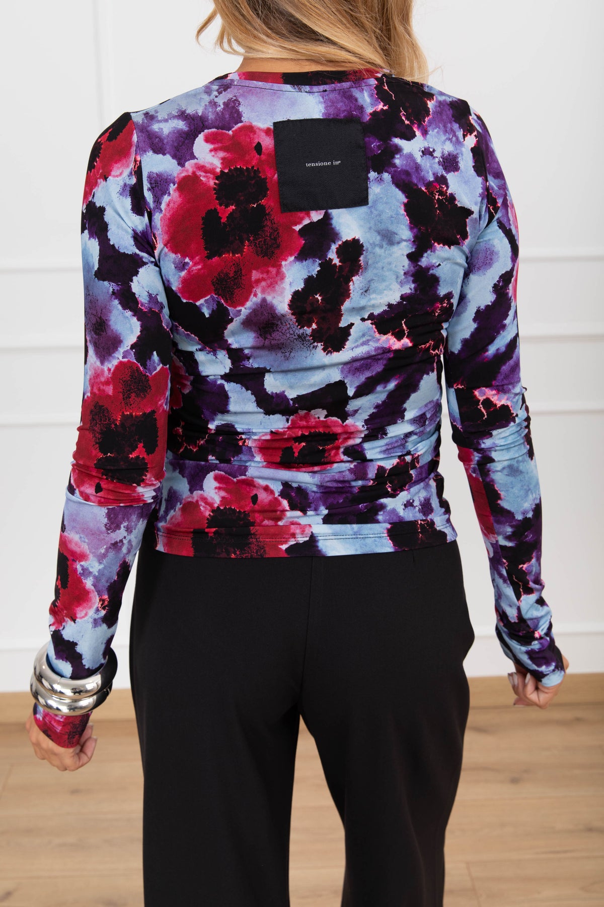 T-shirt in lycra fantasia papavero Tensione IN