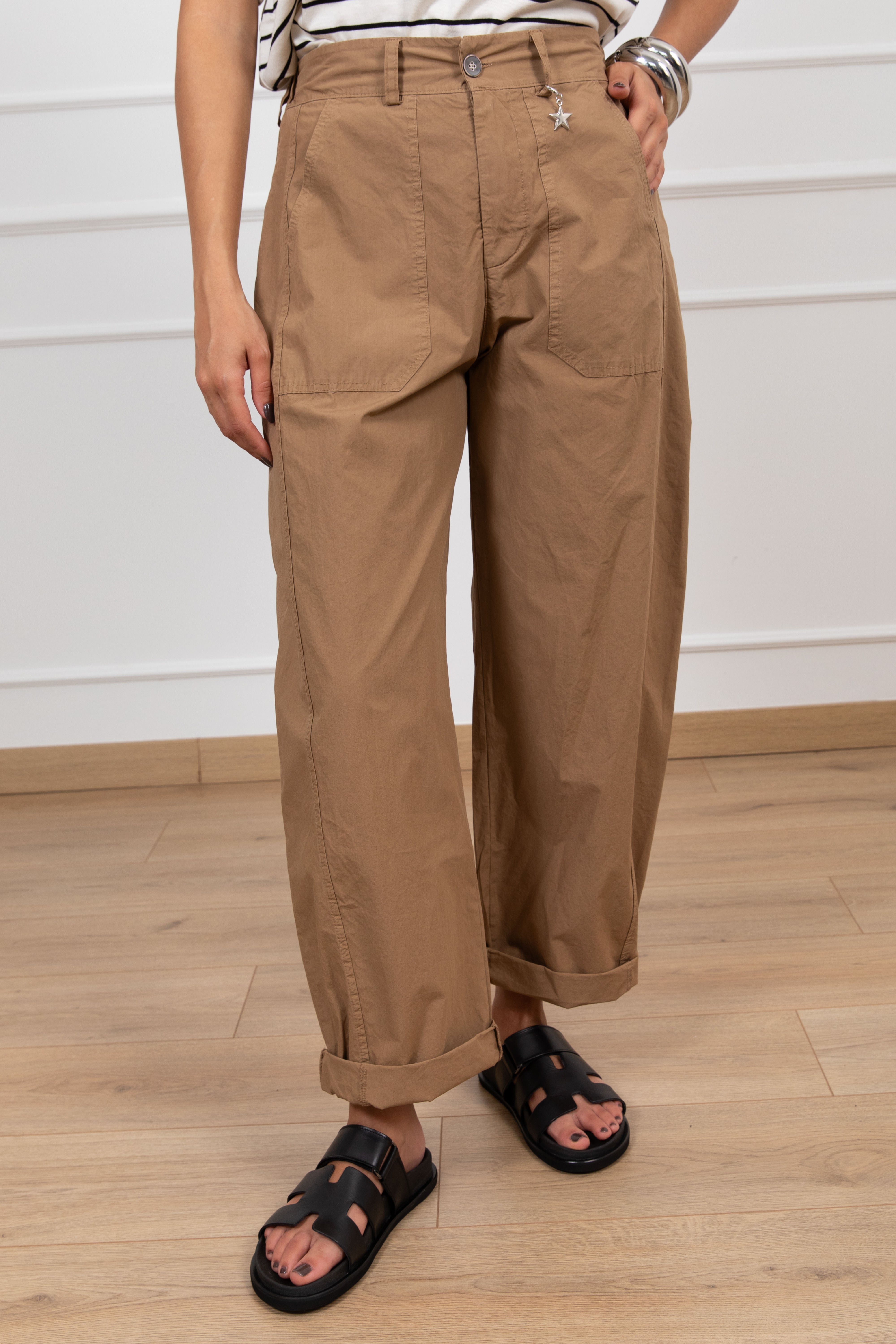 Pantalone egg-fit parachute con elastico sul retro Susy Mix
