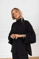Camicia over-size mezzo-collo con manica ampia variante nero Tensione IN