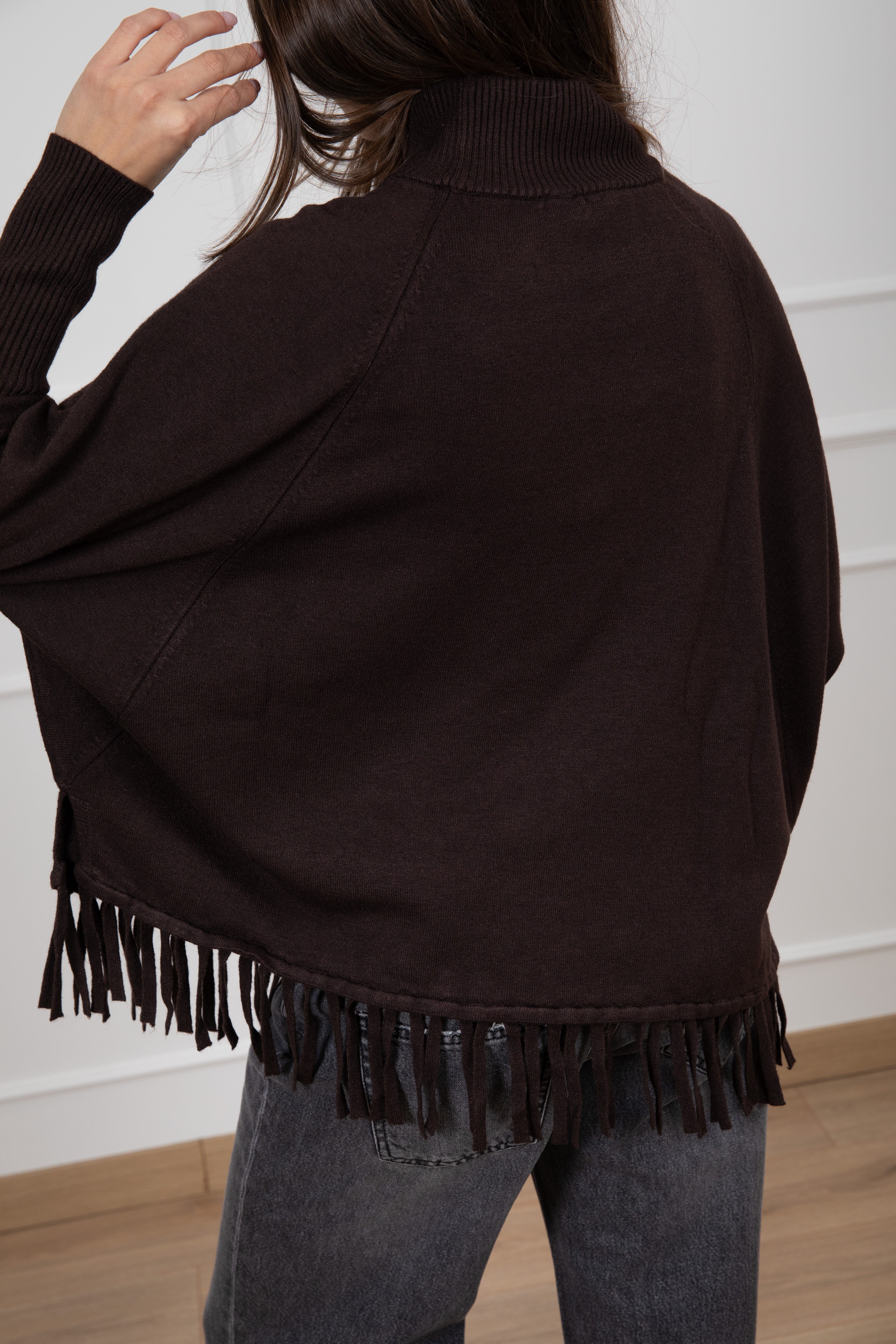 Pull manica a pipistrello con frange ViCOLO
