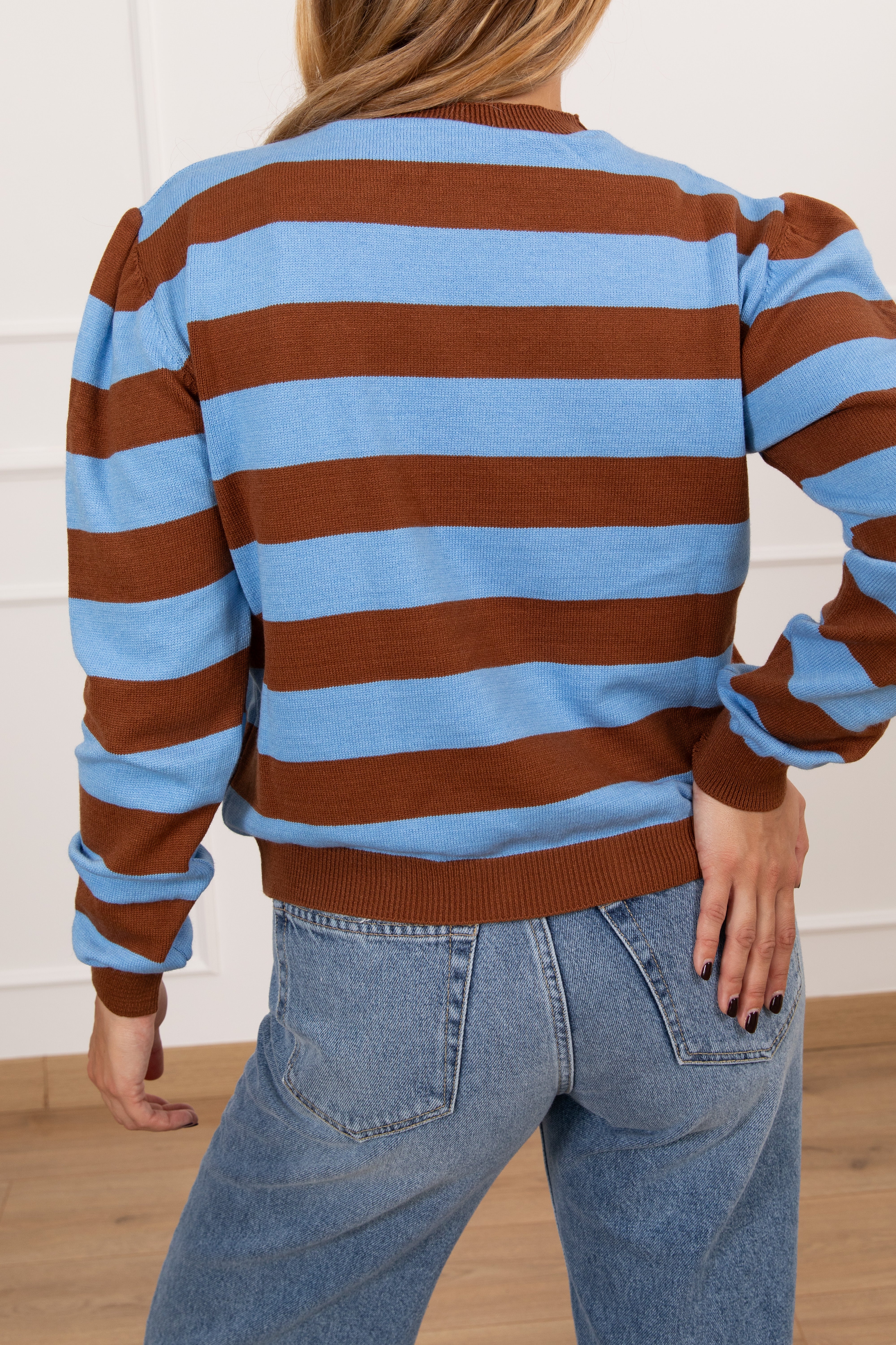 Maglia girocollo in viscosa a righe Tensione IN