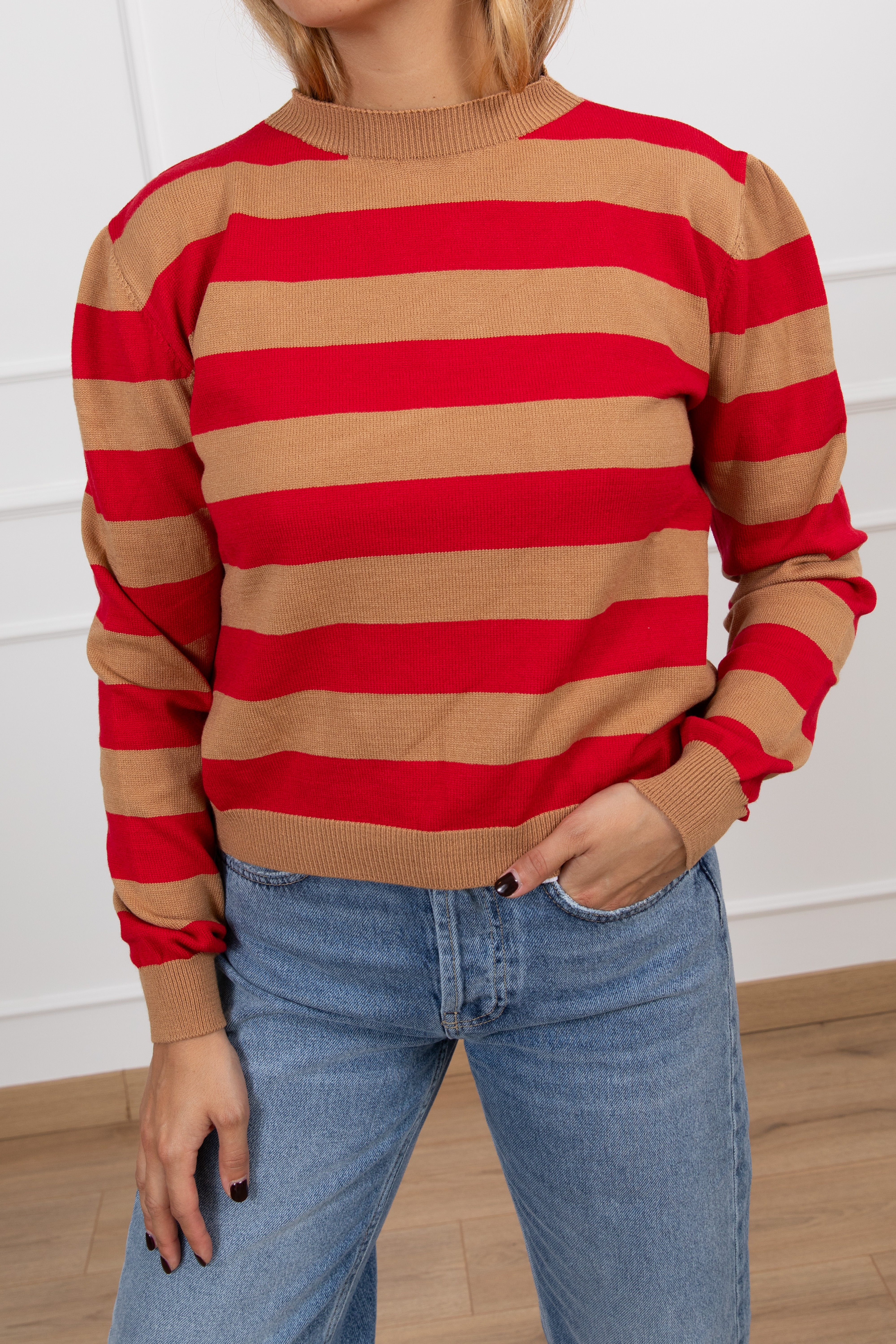 Maglia girocollo in viscosa a righe Tensione IN