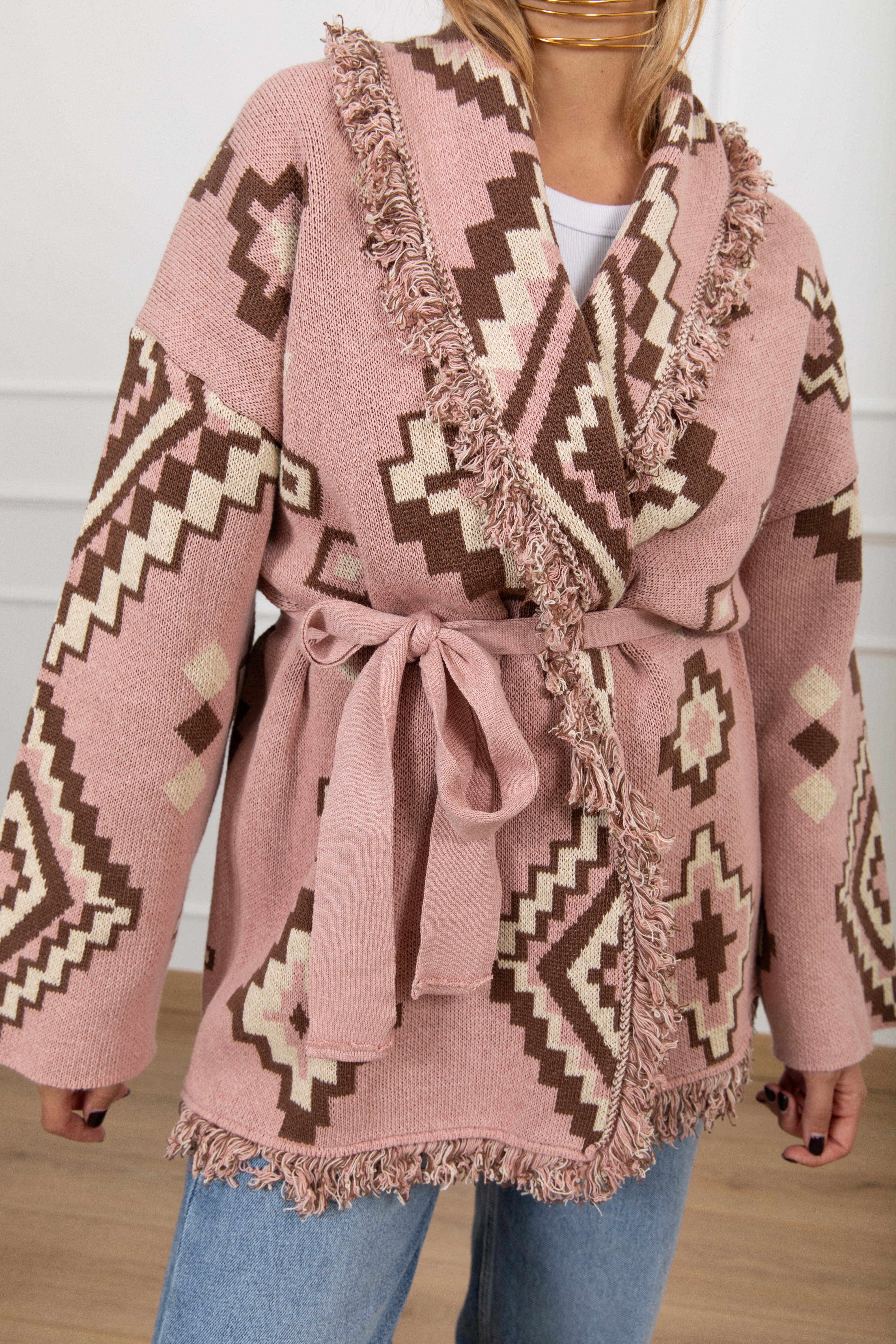 Cardigan motivo geometrico ViCOLO