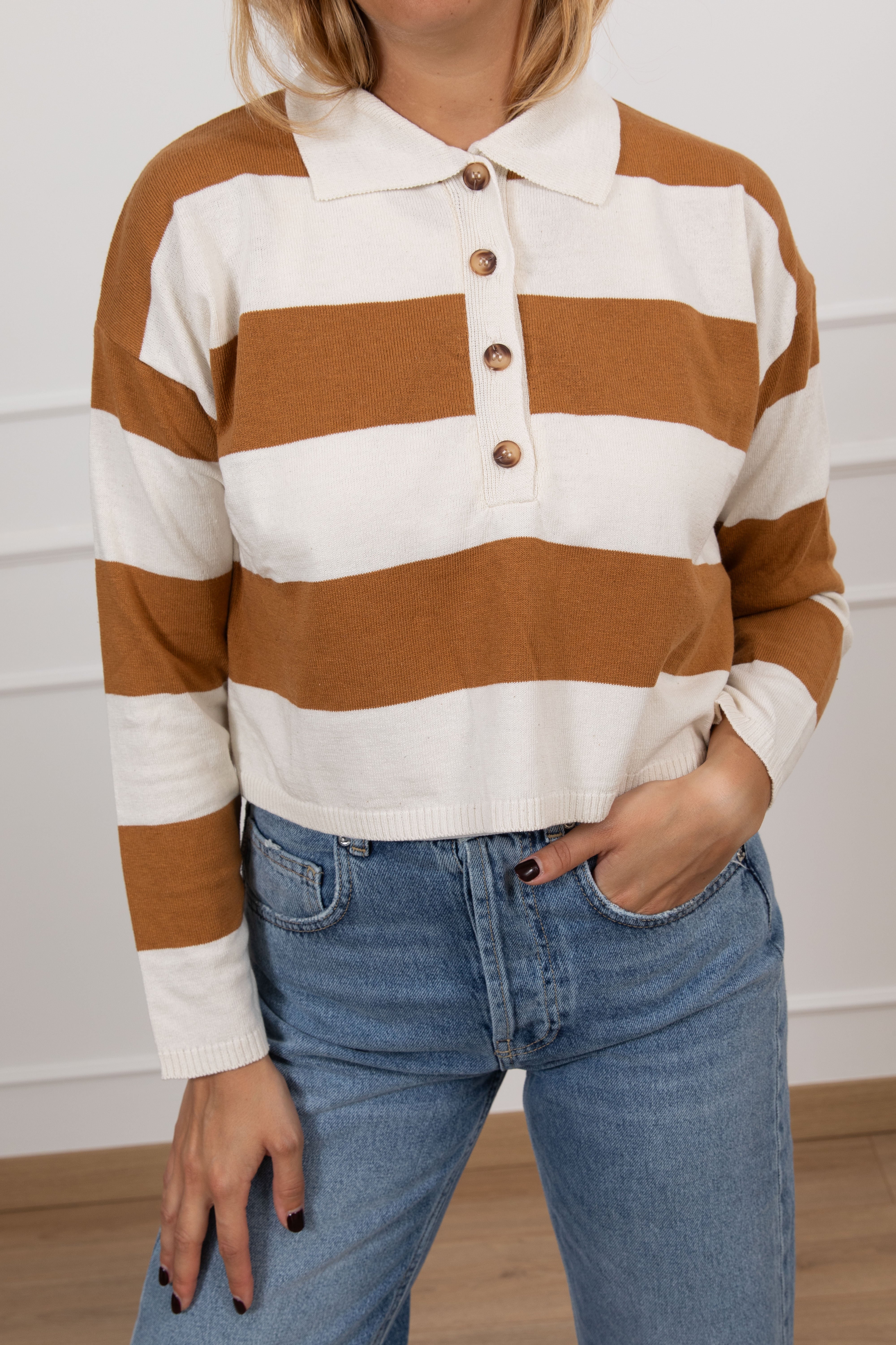 Polo cropped a righe ViCOLO