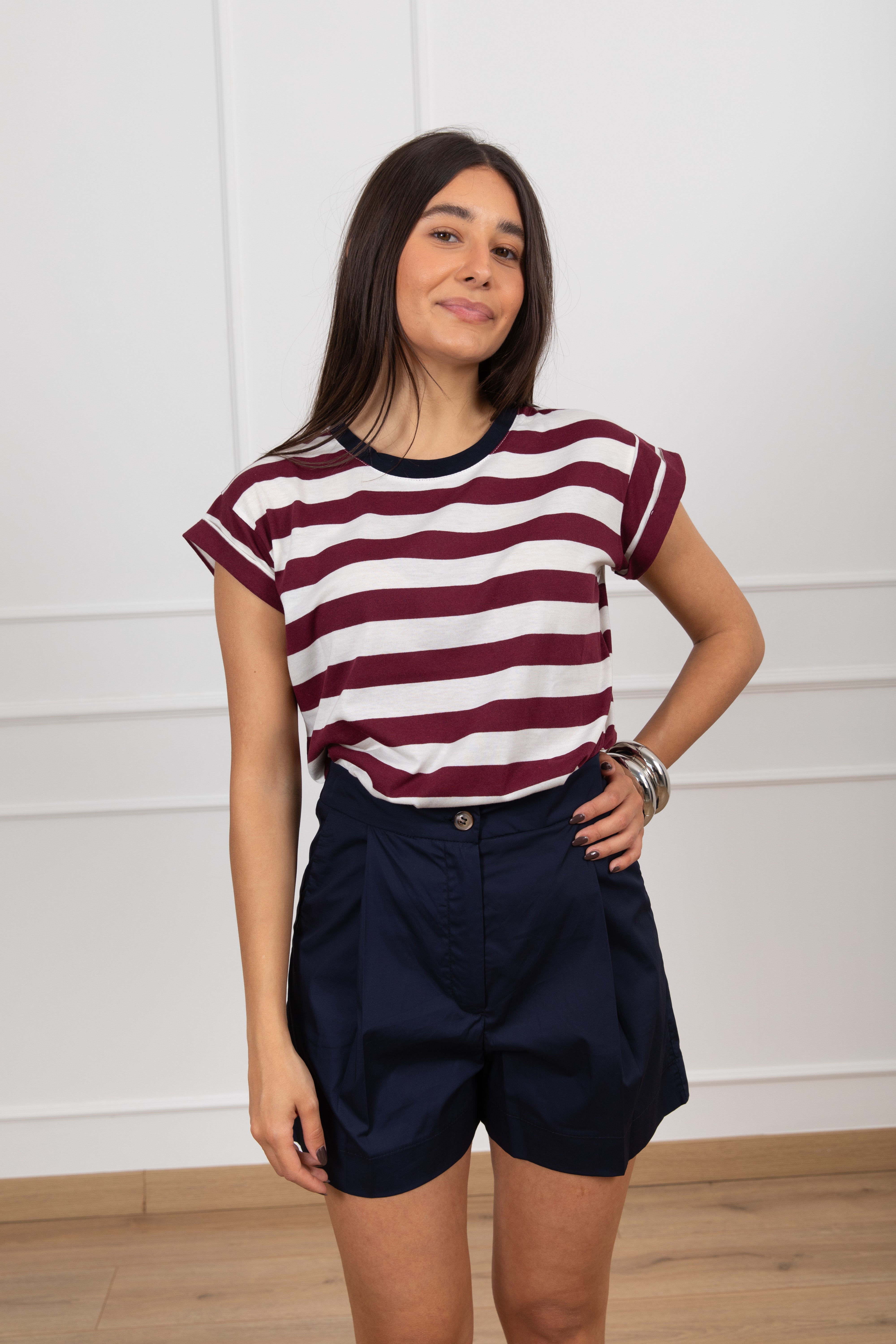 Shorts in cotone con pinces Tensione IN