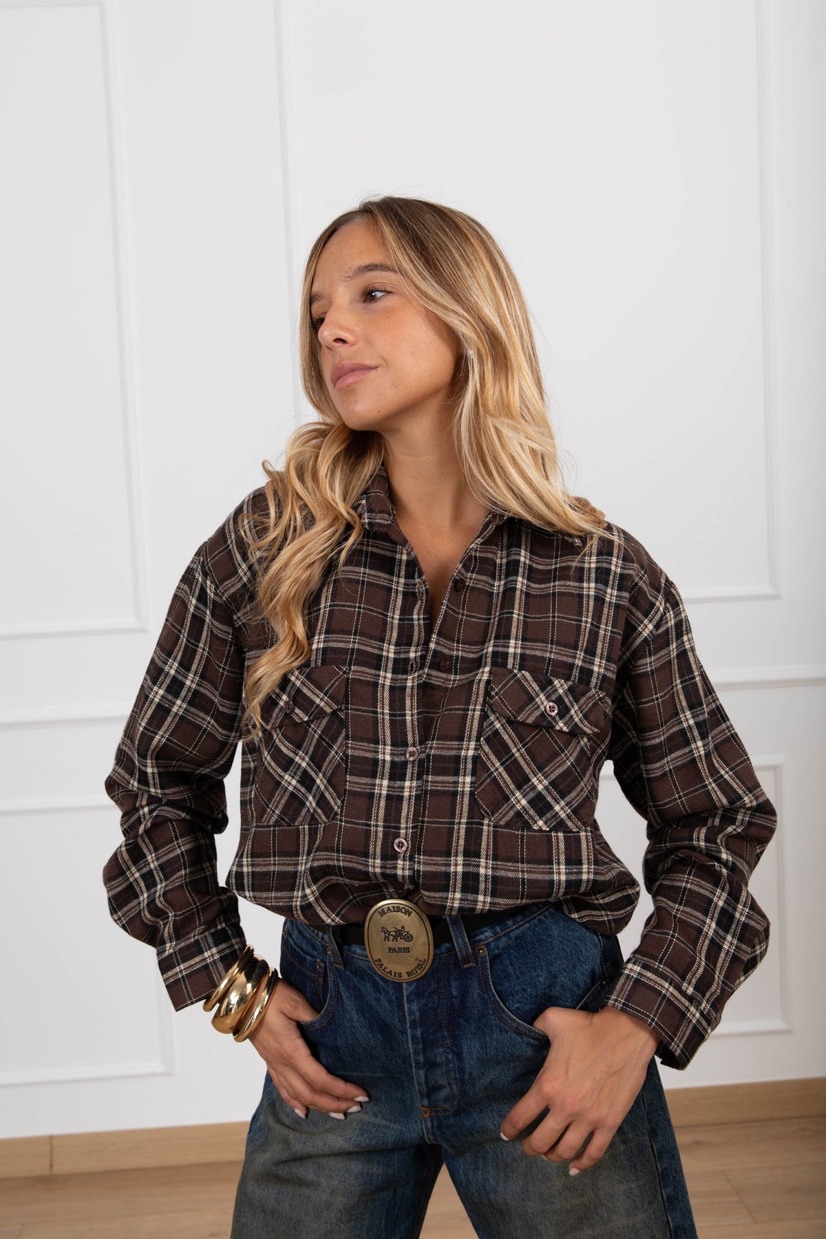 Camicia check flanella variante moro Susy Mix