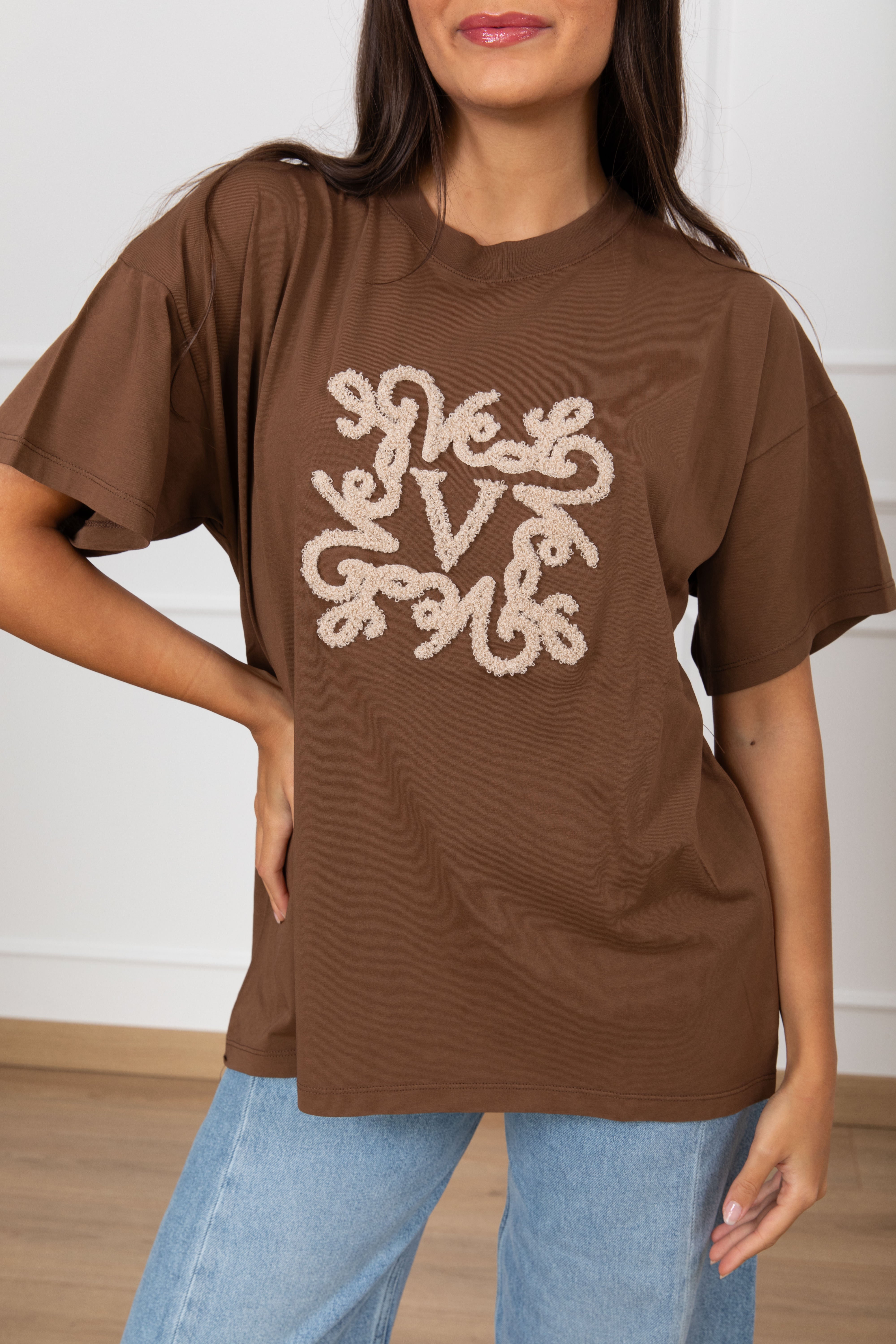 T-shirt over-size con monogram in spugna ViCOLO