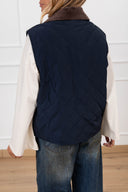 Gilet trapuntato con inserti in velluto variante blu Tensione IN