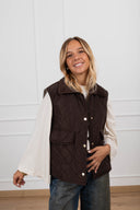 Gilet trapuntato con inserti velluto variante moro Tensione IN