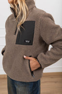 Giacca teddy mezza-zip variante tortora ViCOLO