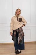 Giacca teddy mezza-zip variante beige ViCOLO