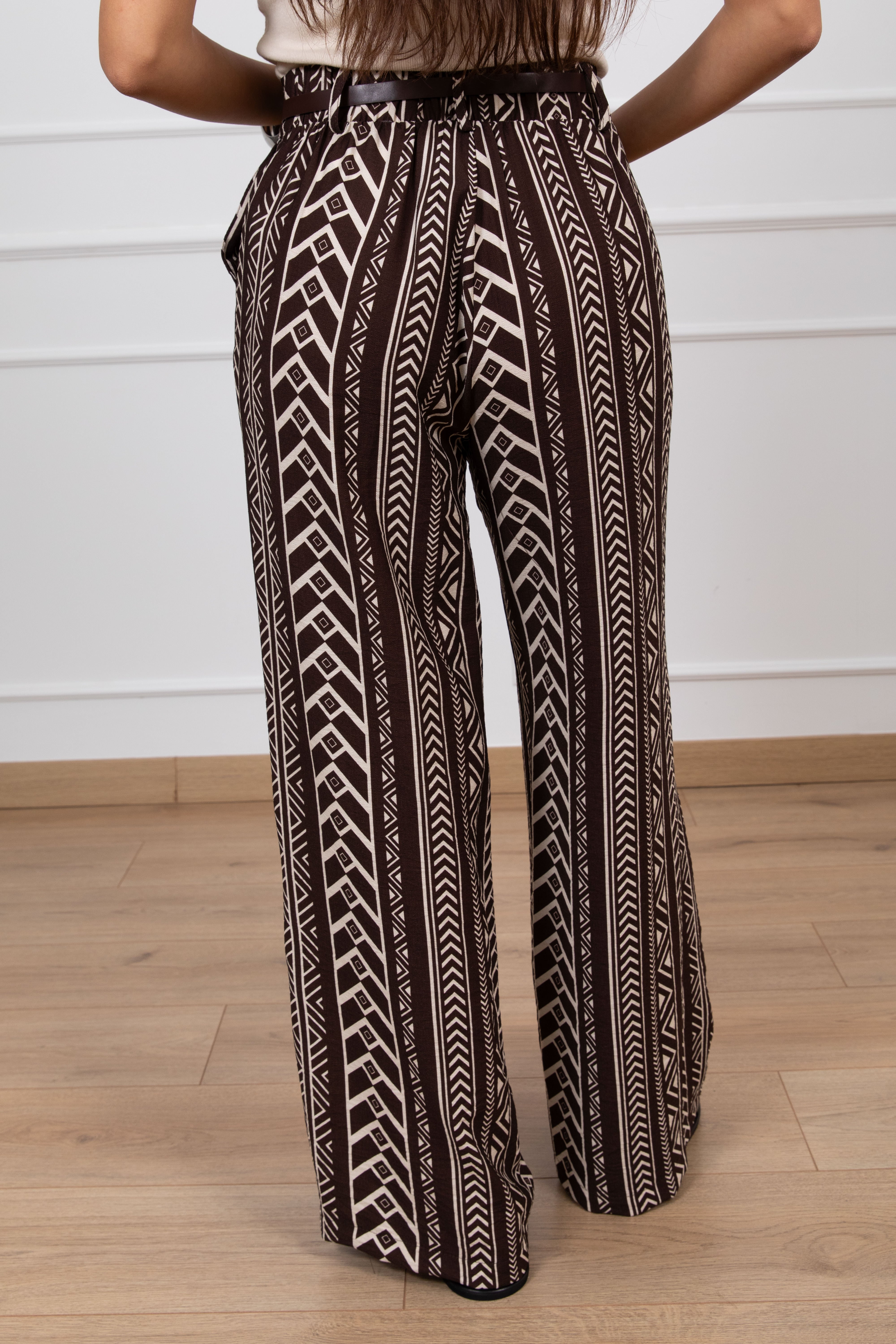 Pantalone gamba dritta stampa etnica Haveone