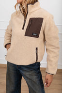 Giacca teddy mezza-zip variante beige ViCOLO