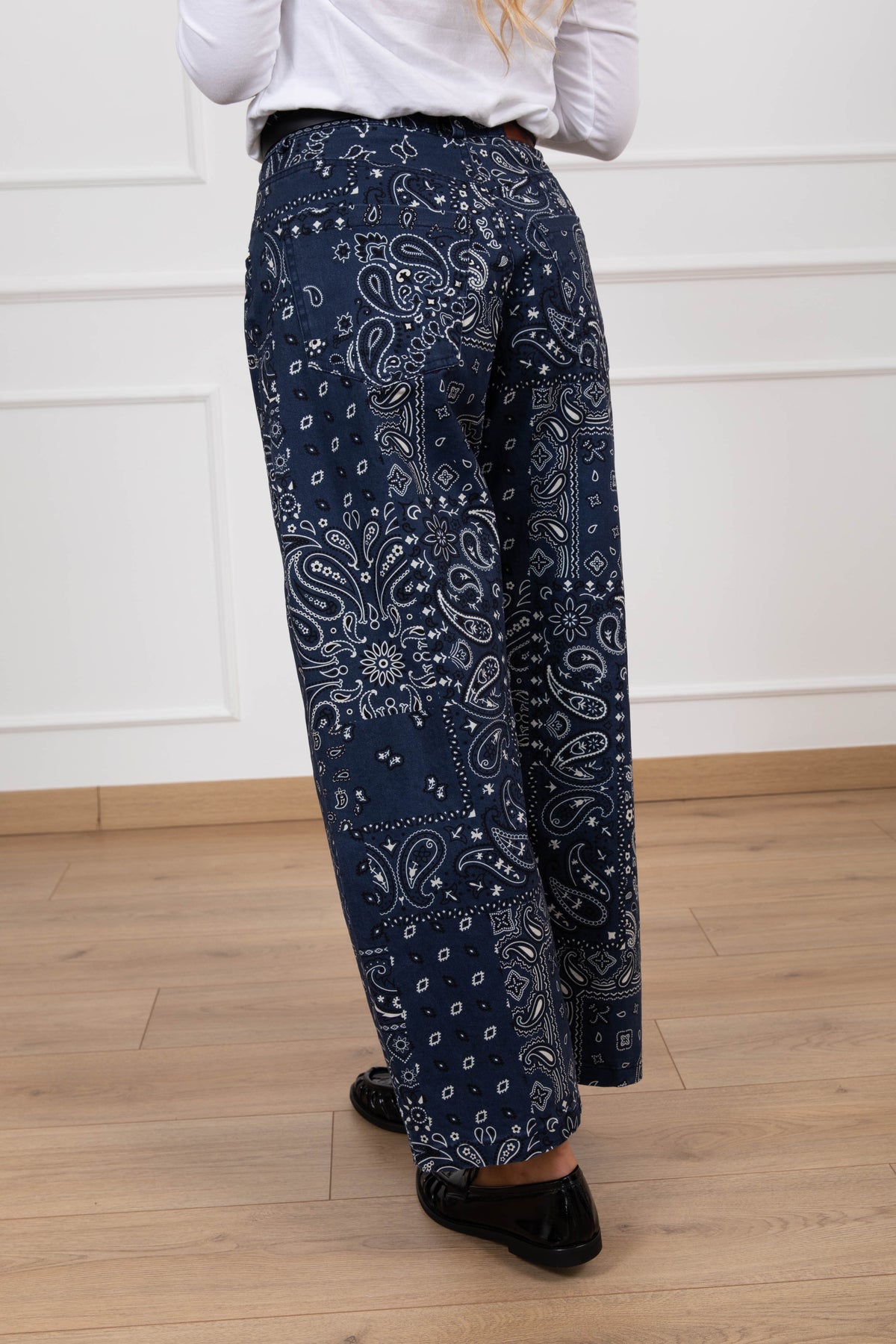 Pantalone 5 tasche fantasia bandana variante blu Tensione IN
