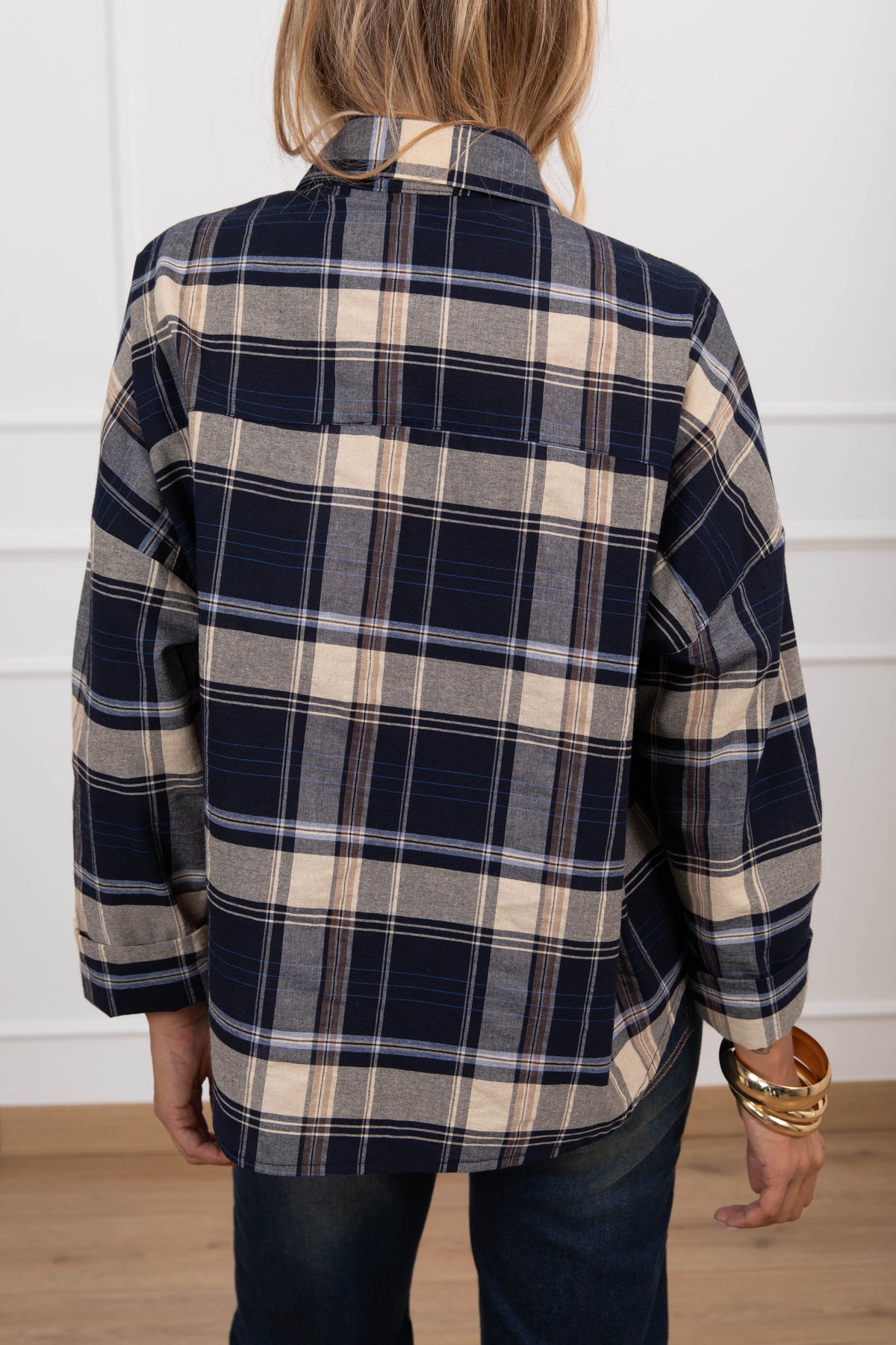 Camicia check blu Haveone