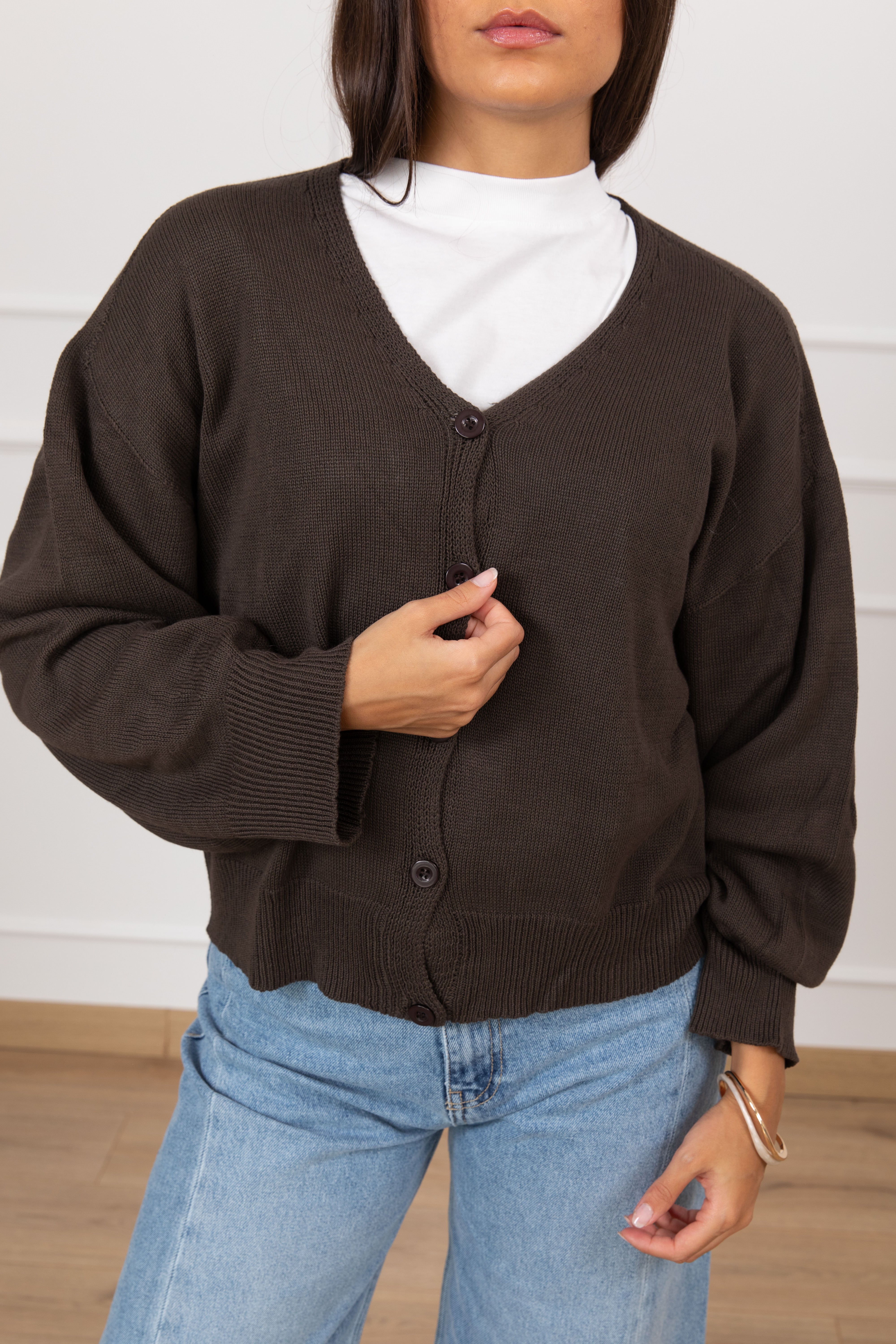 Cardigan in cotone con scollo a "V" Susy Mix