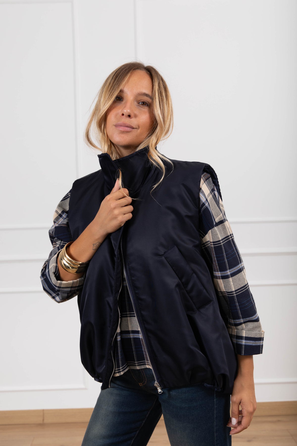 Giubbino smanicato variante blu Susy Mix