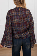 Blusa check biscotto in viscosa Tensione IN