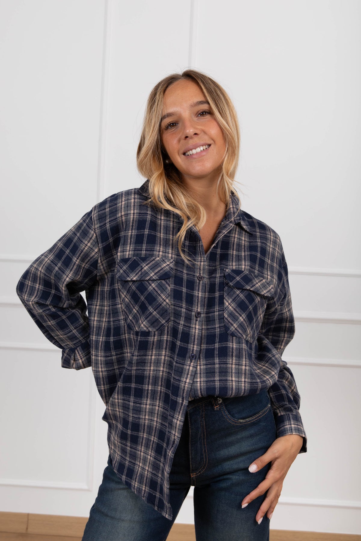 Camicia check flanella variante blu Susy Mix