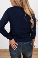 Maglia girocollo in viscosa variante blu Haveone