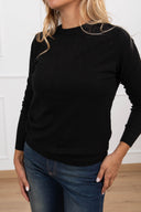 Maglia girocollo in viscosa variante nero Haveone