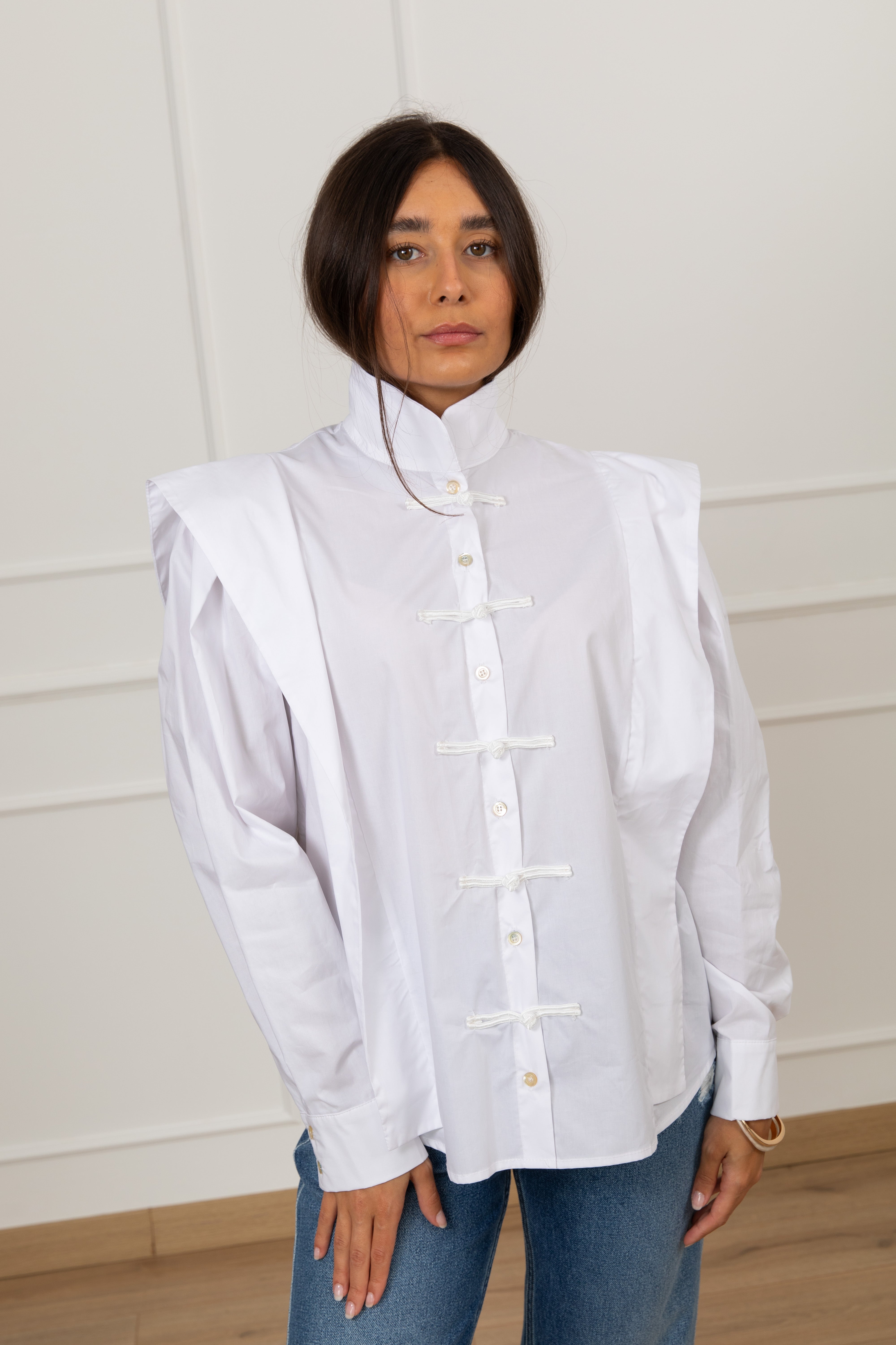 Camicia con alamari e alette Motel