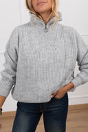 Maglia mezza-zip variante grigio Haveone