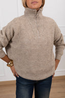 Maglia mezza-zip variante beige Haveone