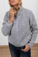 Giacca in maglia con zip variante grigio Haveone