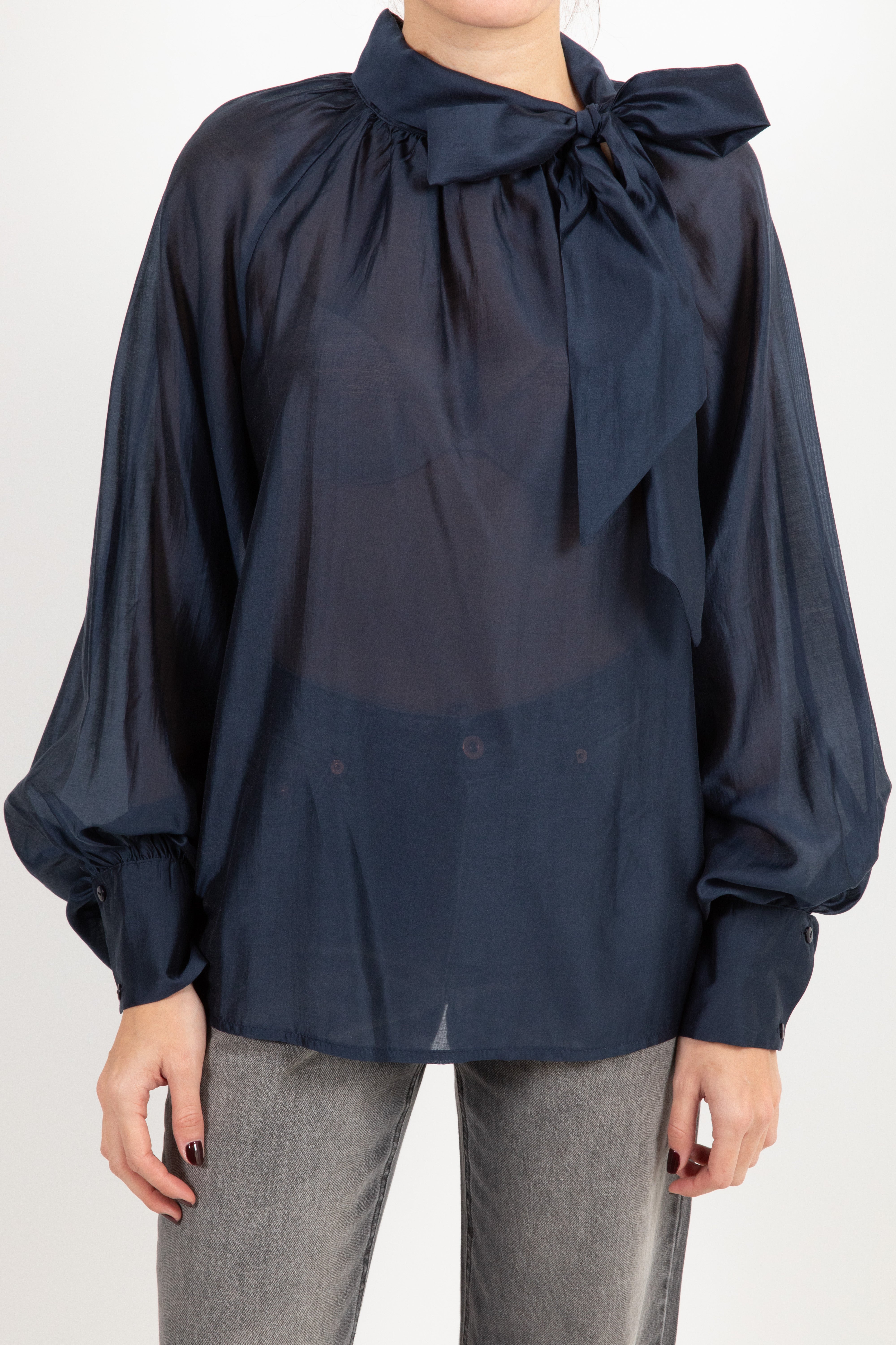 Blusa in tencel con fiocco Tensione IN