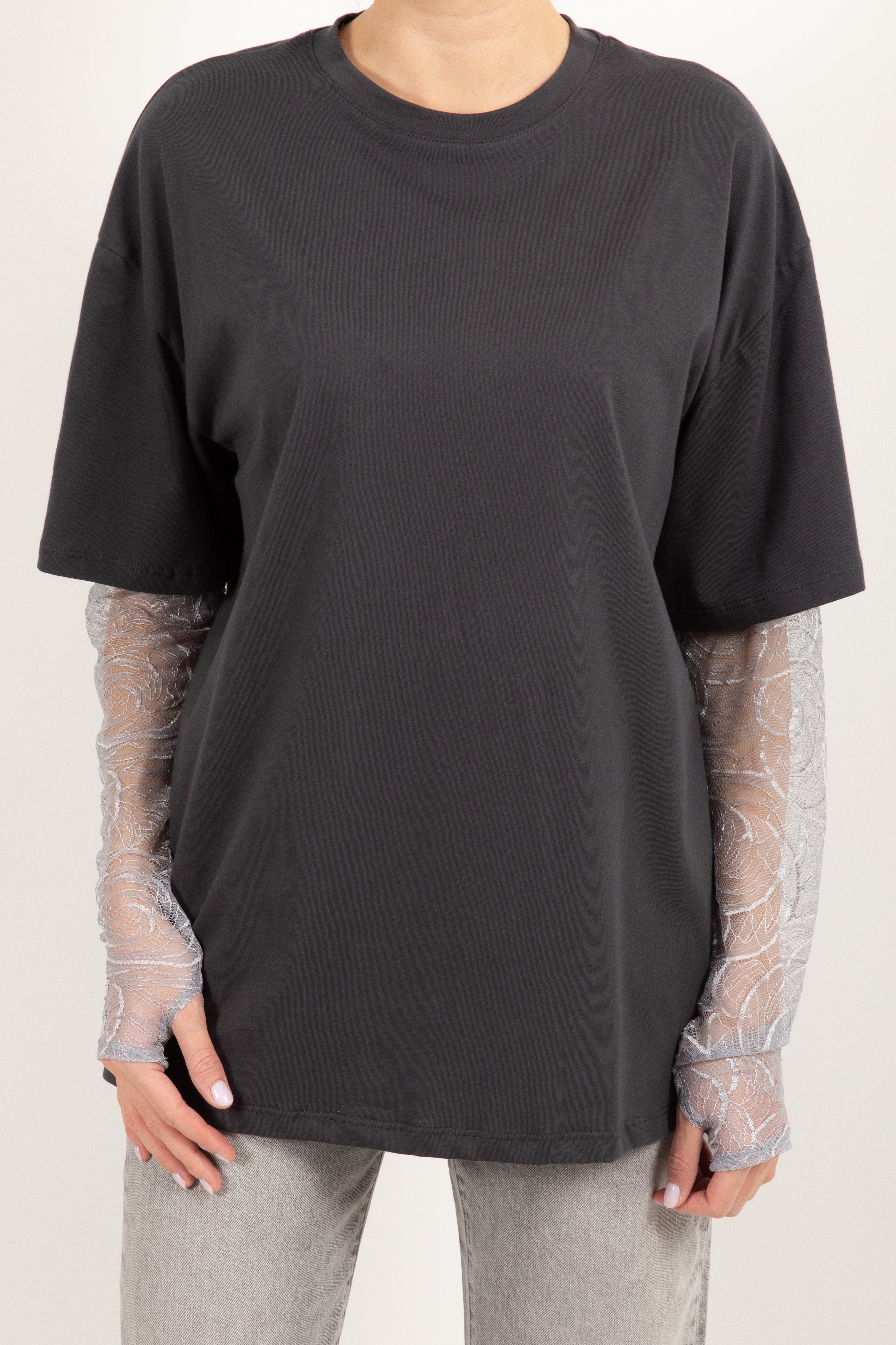 T-shirt con manica in pizzo ViCOLO